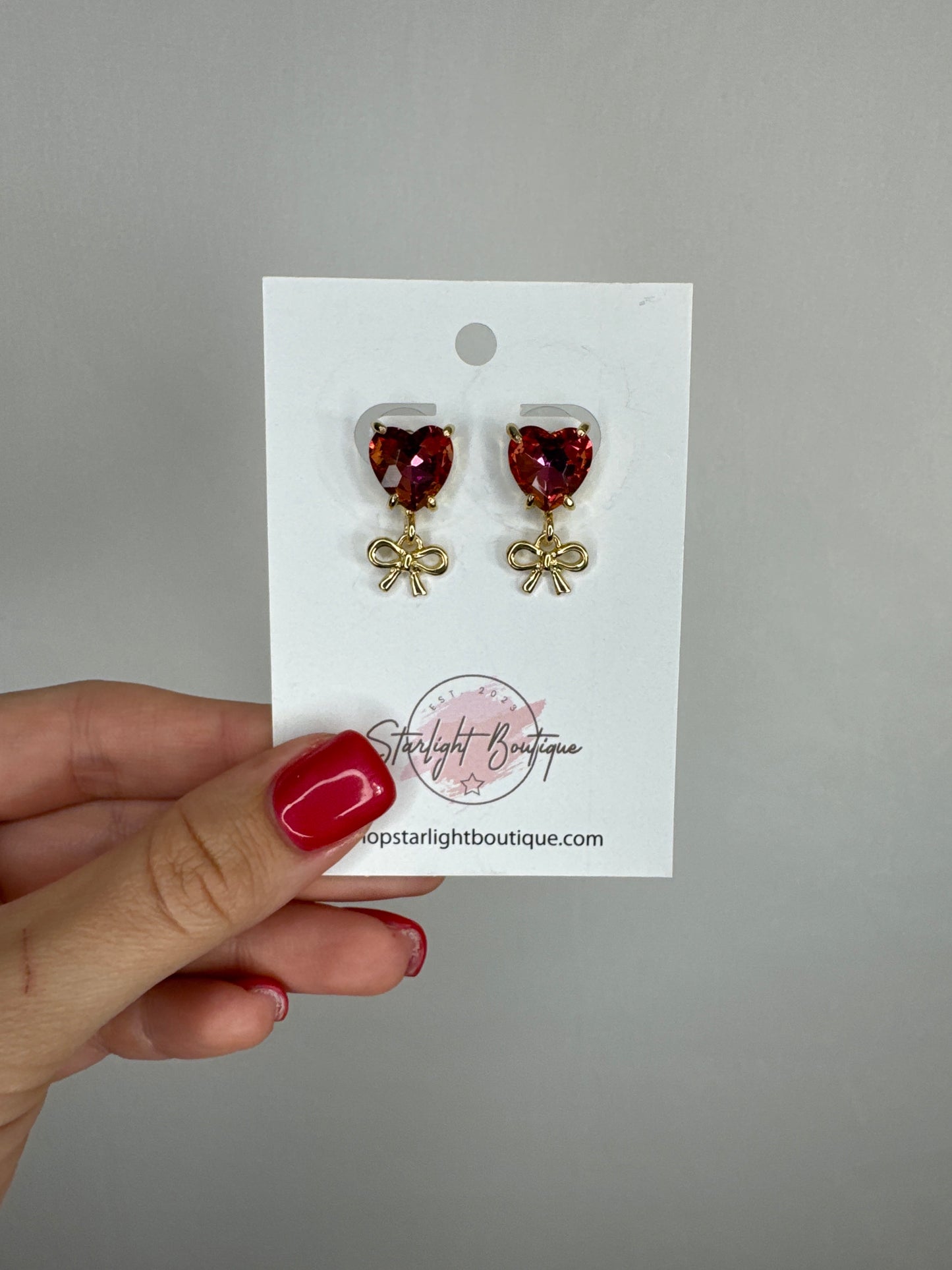 Bow and Heart Earrings