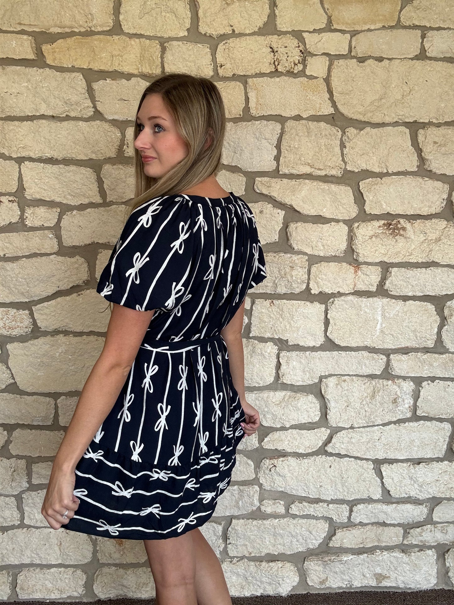 Navy Bow Dress