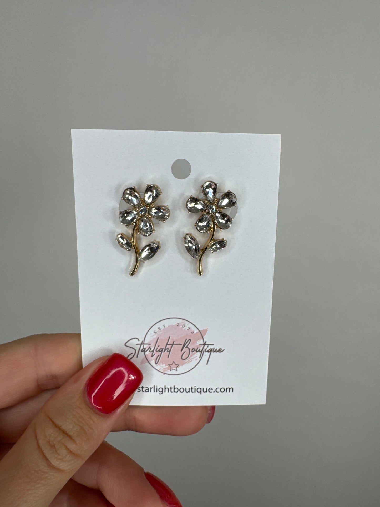 Crystal Flower Studs