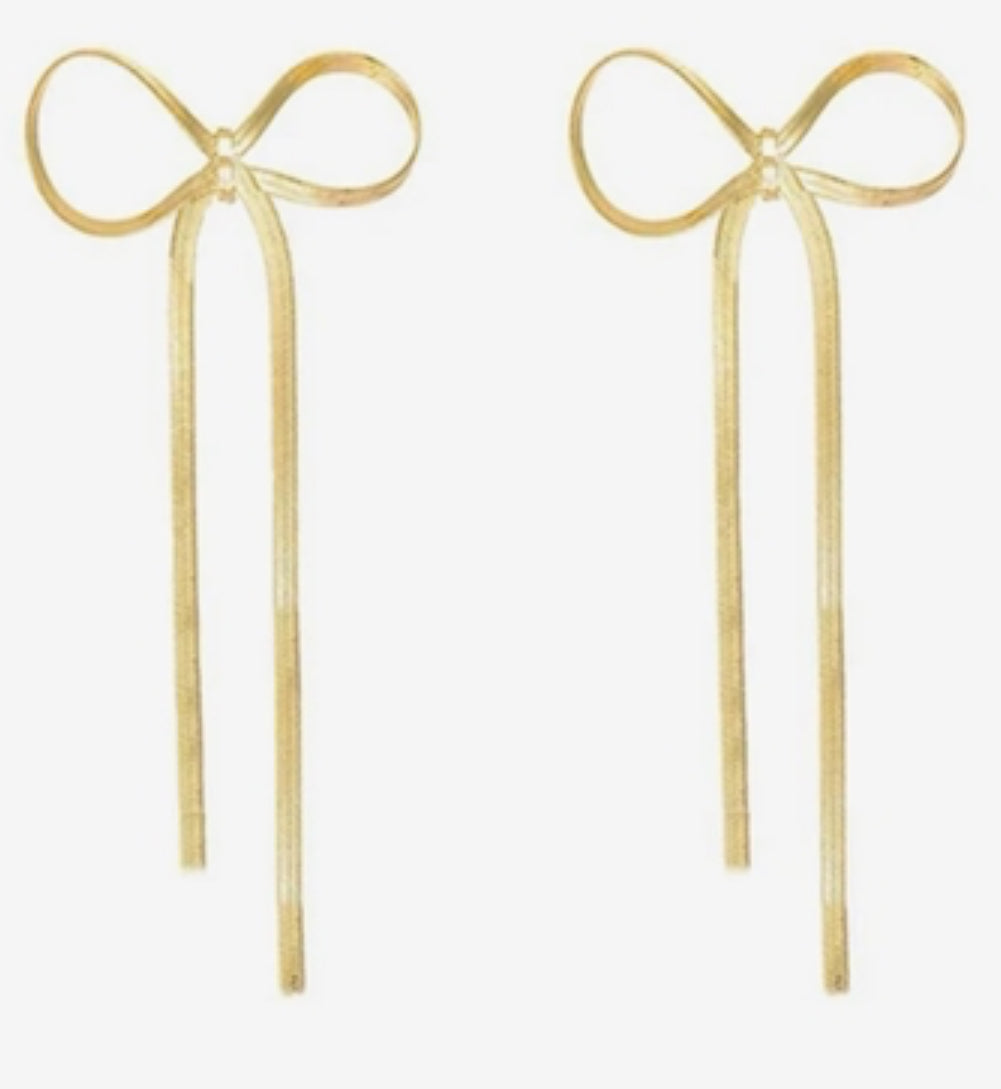 Gold Bow Studs