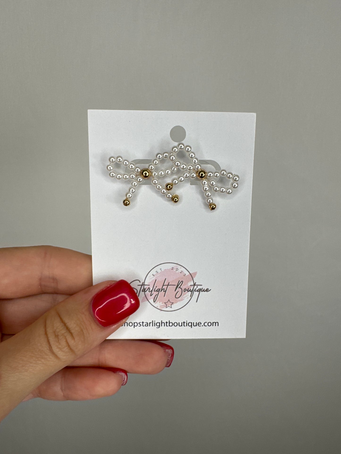 Beaded Bow Studs