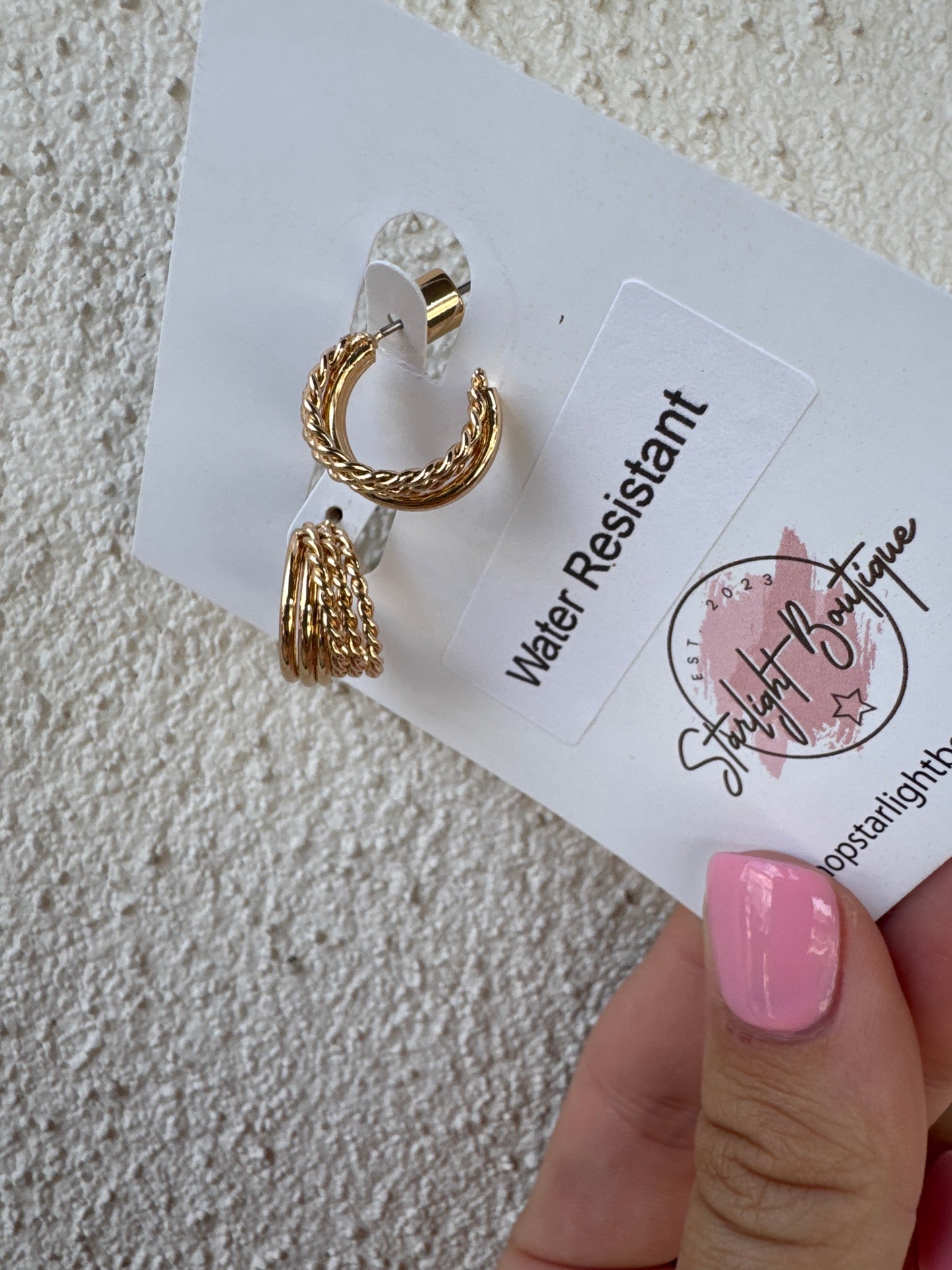 Raya Gold Twist Mini Hoops
