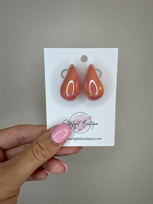 Coral Teardrop Earrings