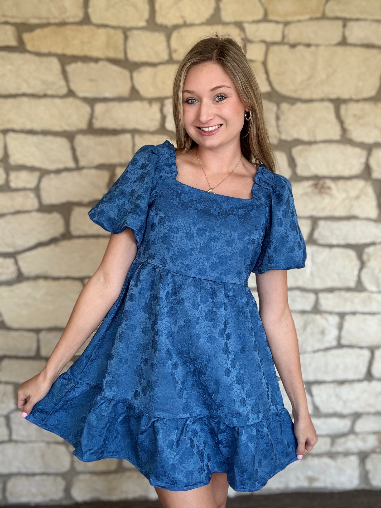 Fall Photos Dress- Blue