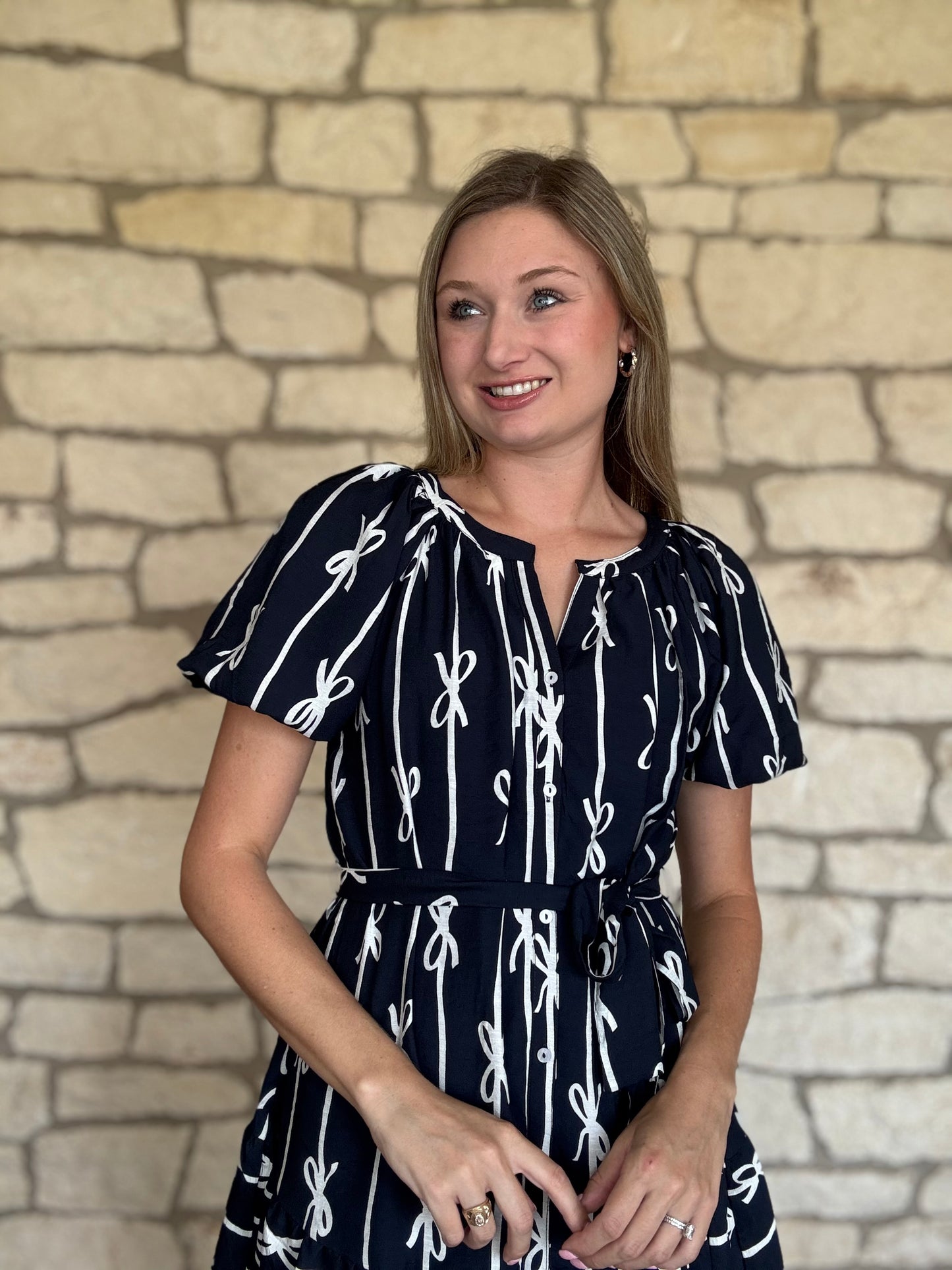 Navy Bow Dress