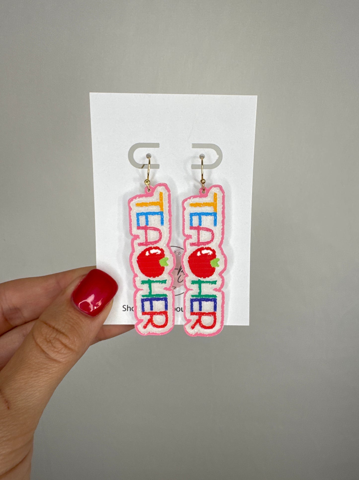 Teacher Apple Earrings