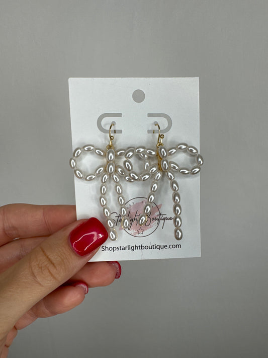 Pearl Bow Earrings