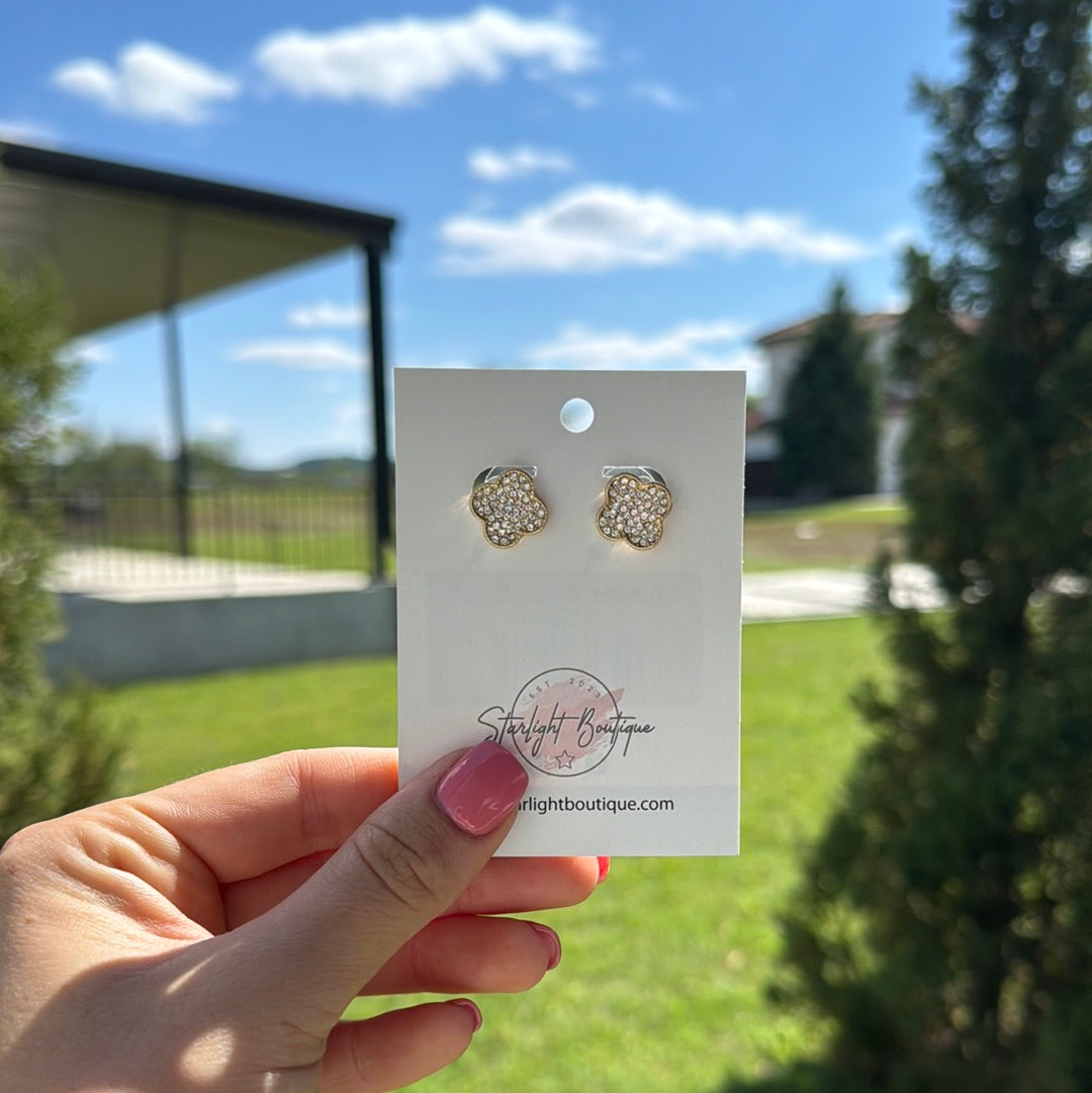 Diamond Clover Studs