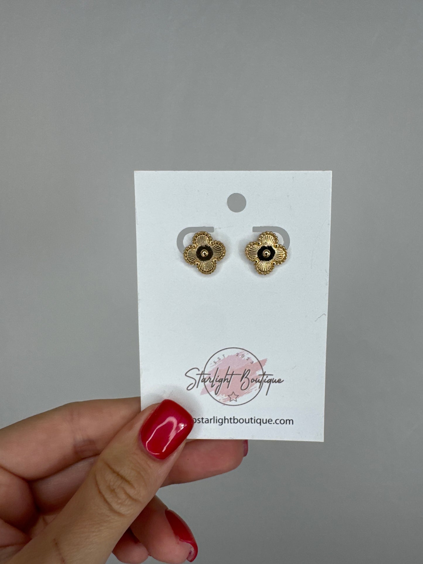 Gold Clover Studs