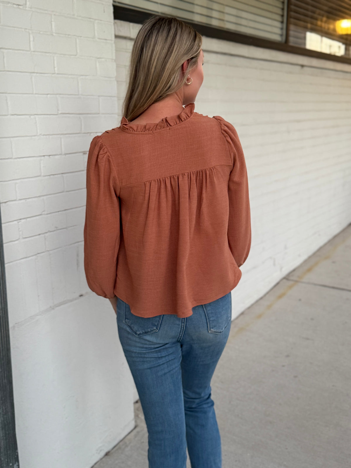 Kayla Rust 3/4 Sleeve Top
