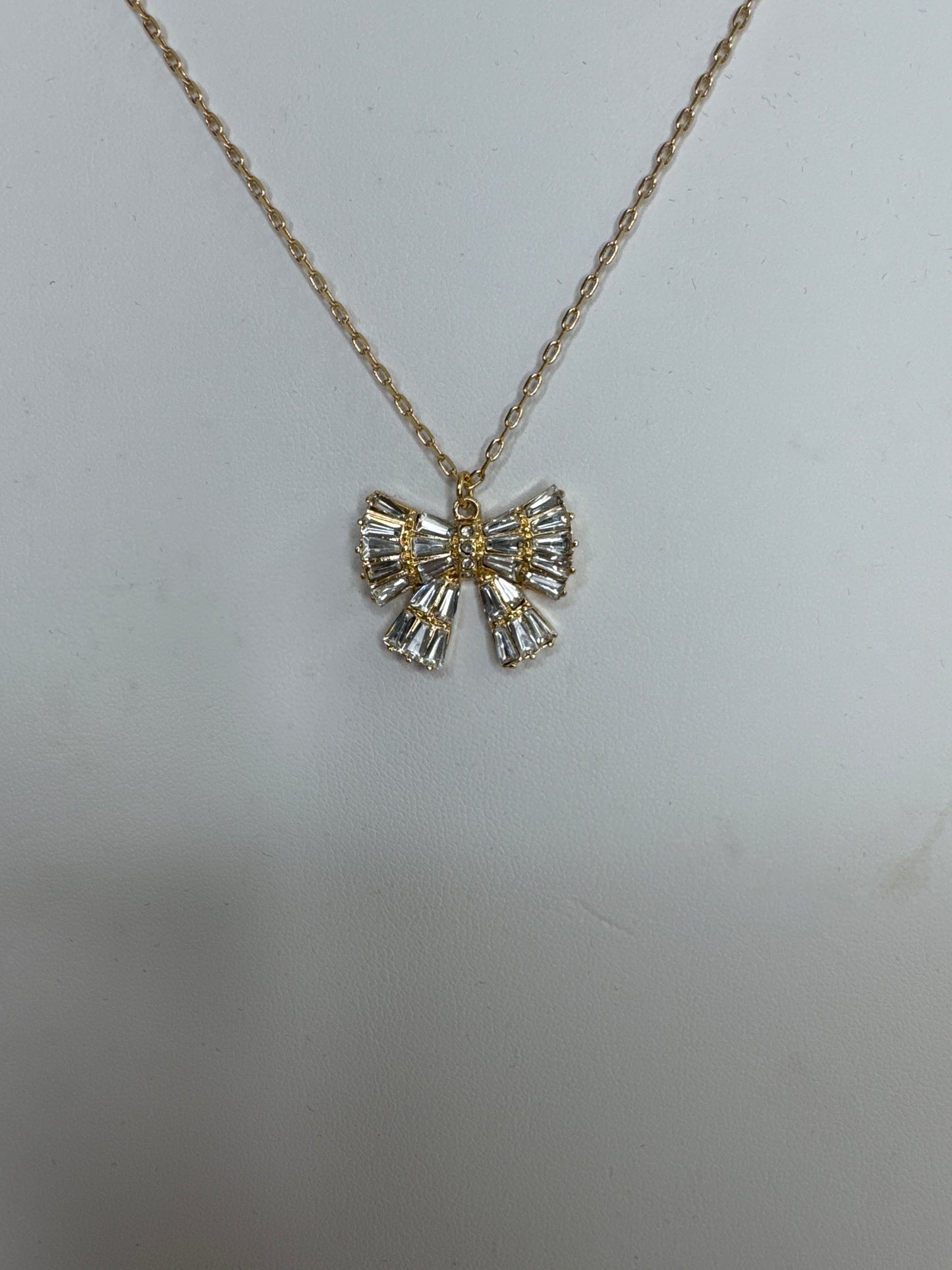 Rhinestone Bow Necklace