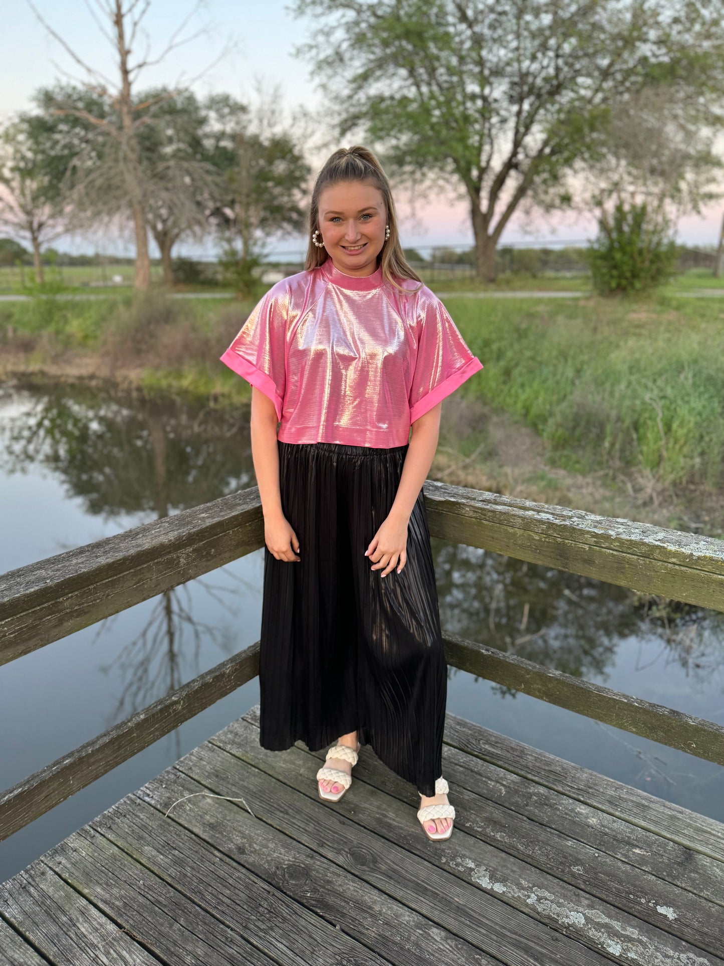 Into The Night Top- Pink