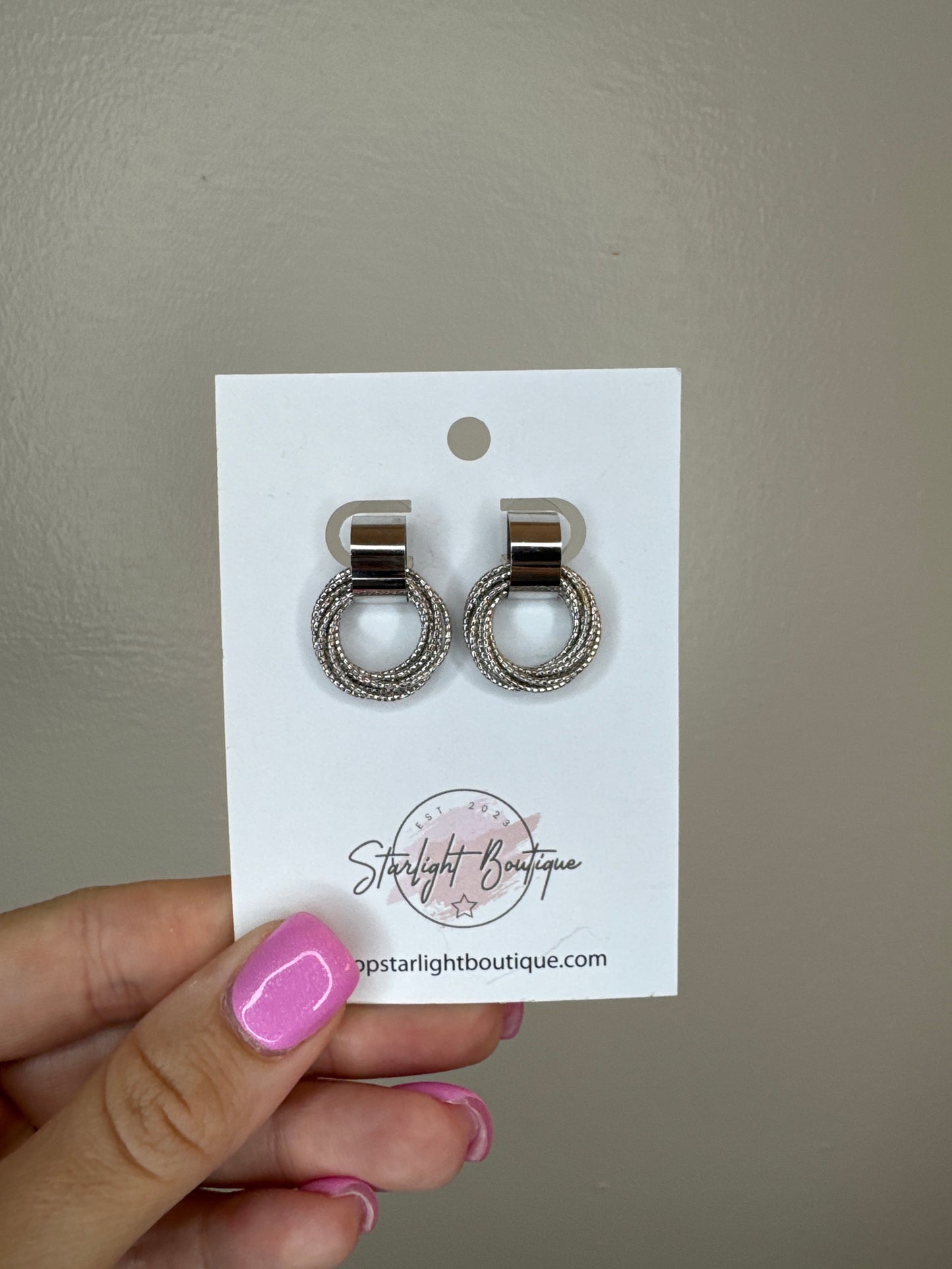 Knot Earrings- Silver