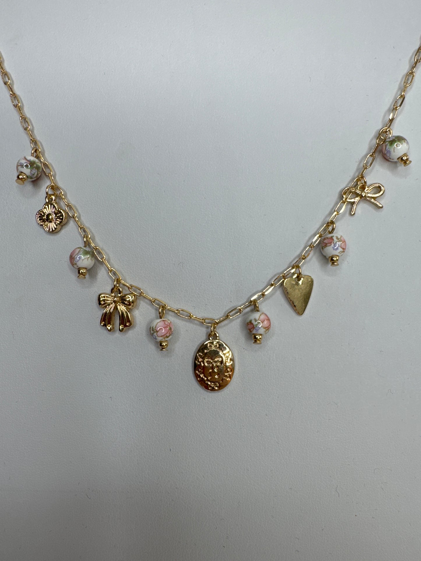 Floral Ball Charm Necklace