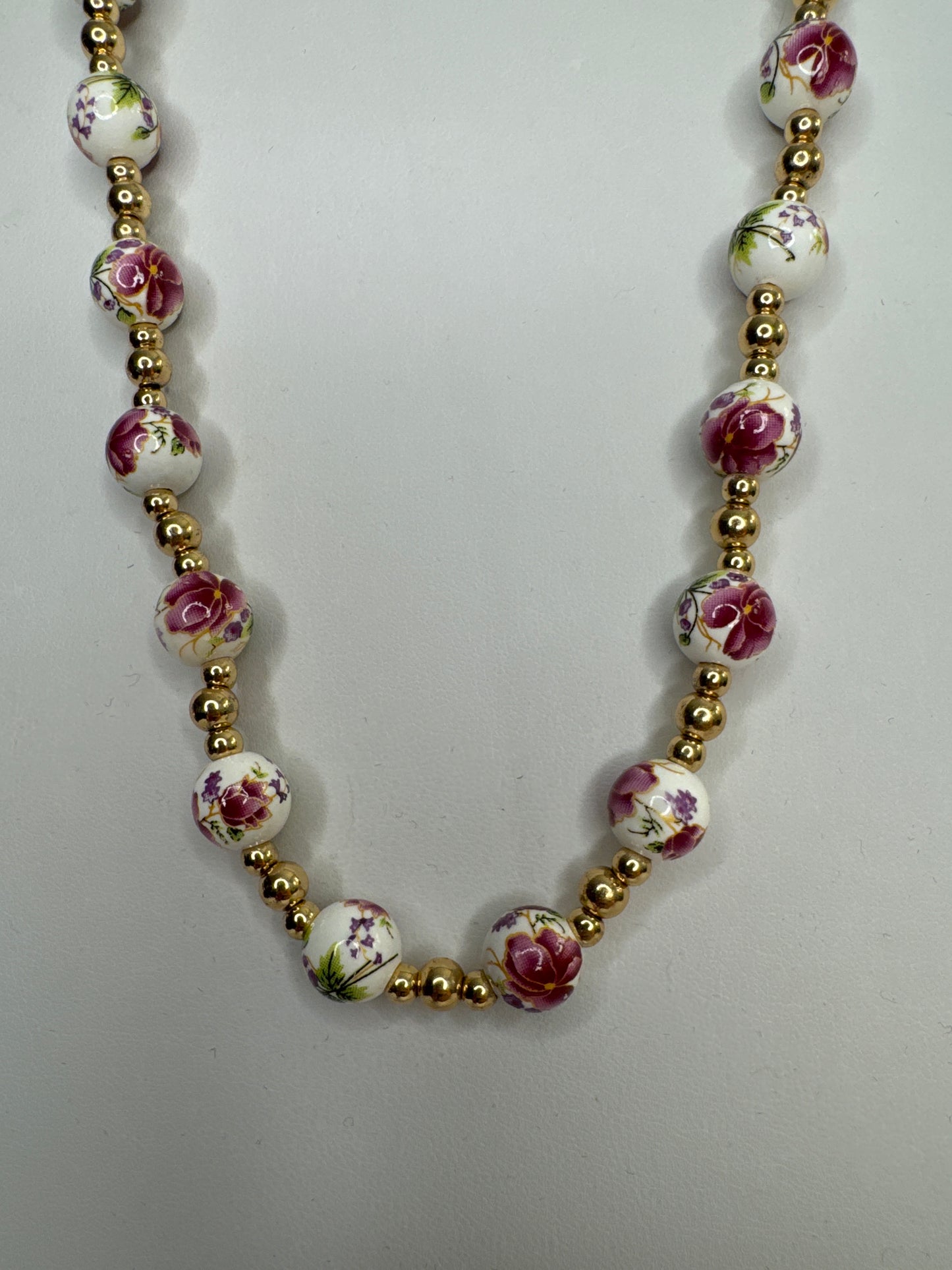 Magnetic Closure Floral Necklace