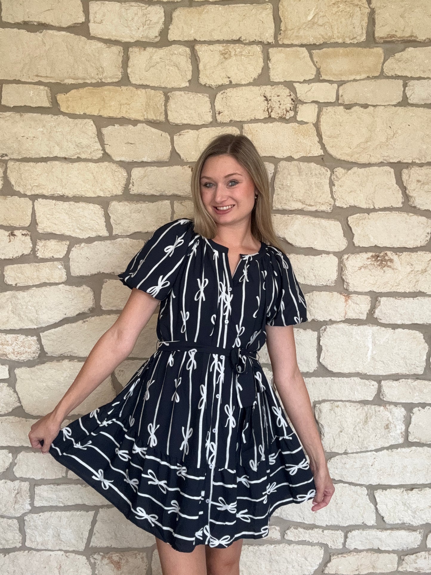 Navy Bow Dress