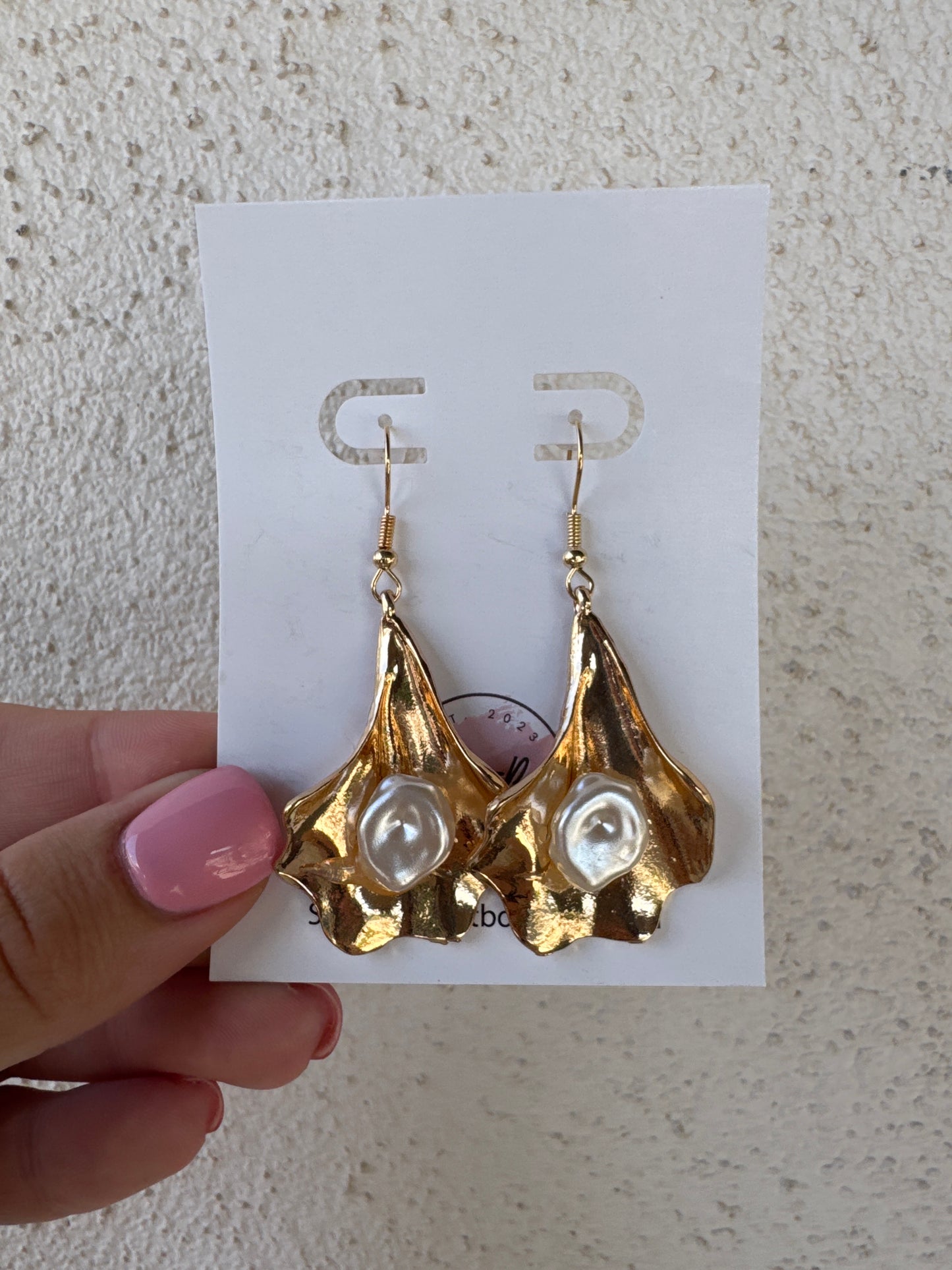 Jasmine Gold and Pearl Drop Earrings