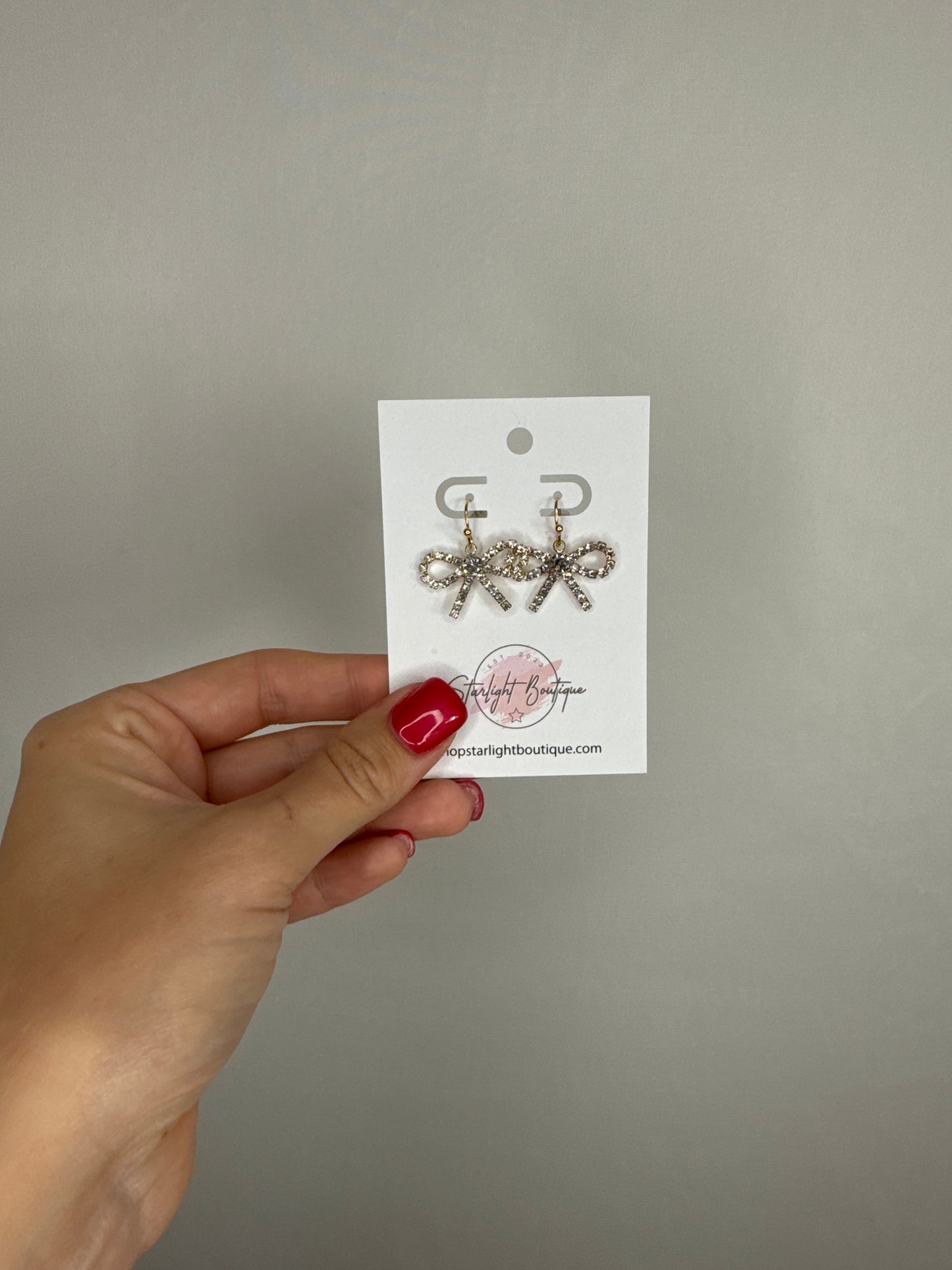 Rhinestone Bow Dangles