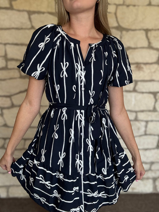 Navy Bow Dress