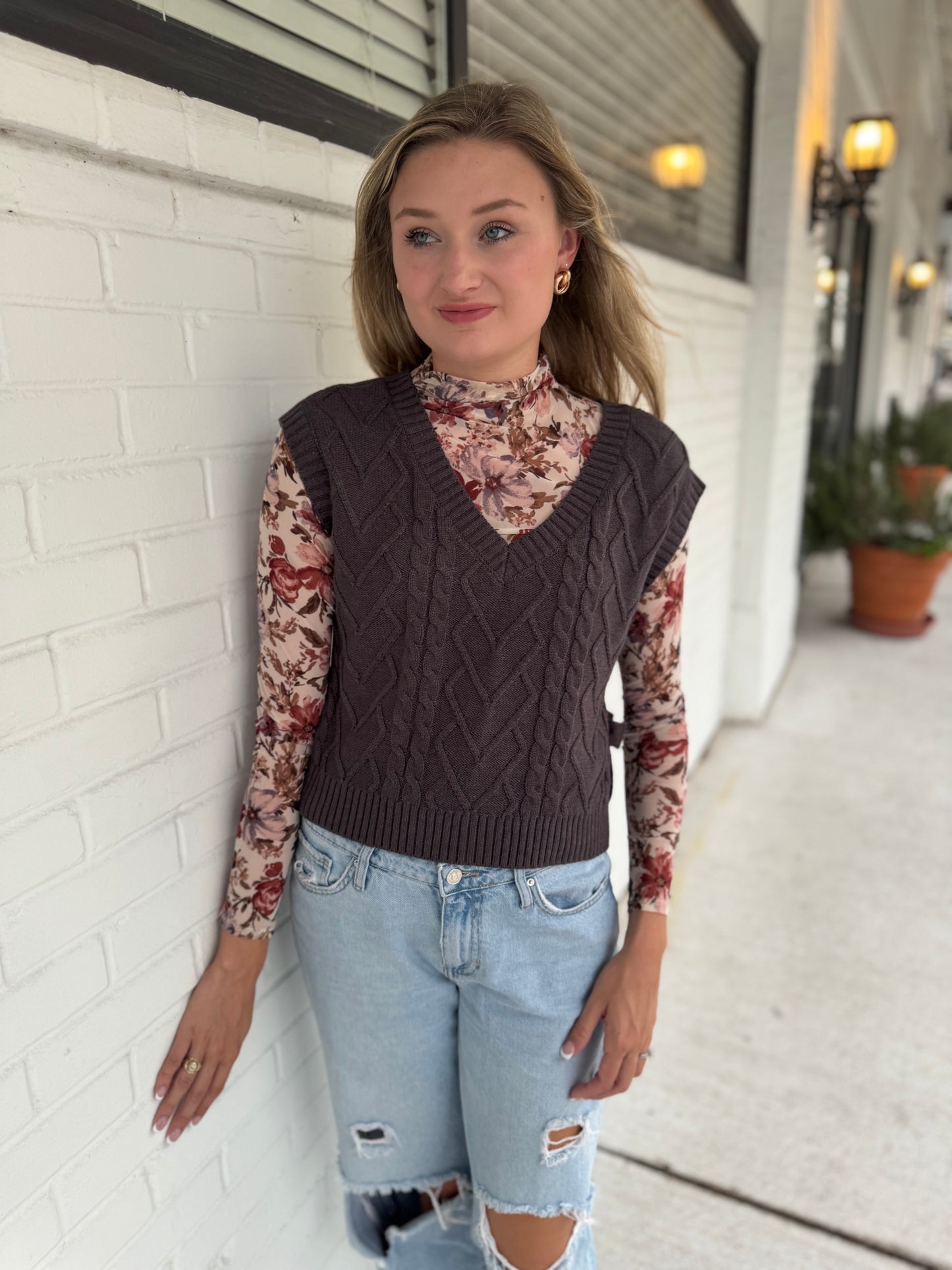 Cable Kint Sweater Shirt