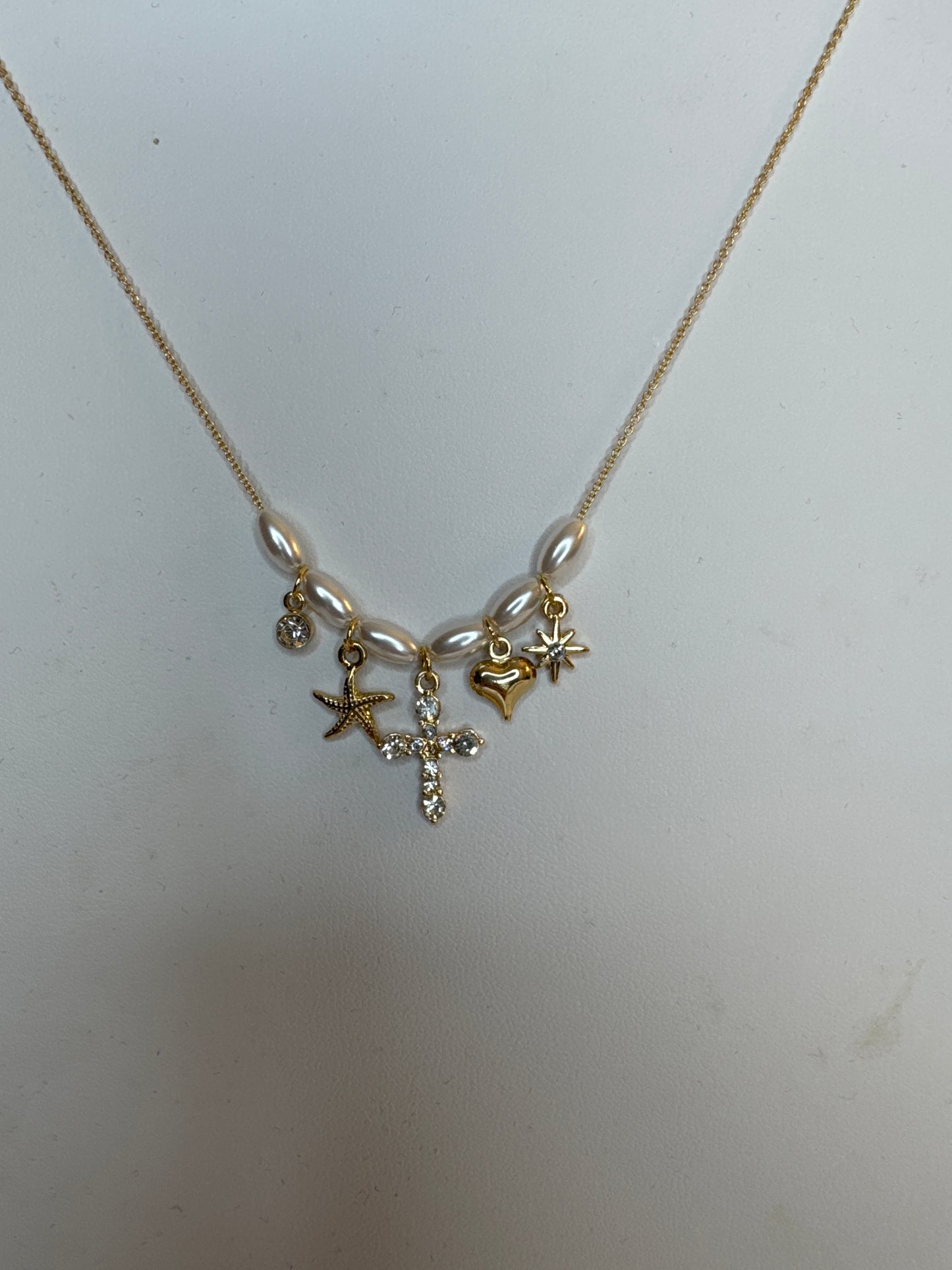 Pearl and Cross Necklace