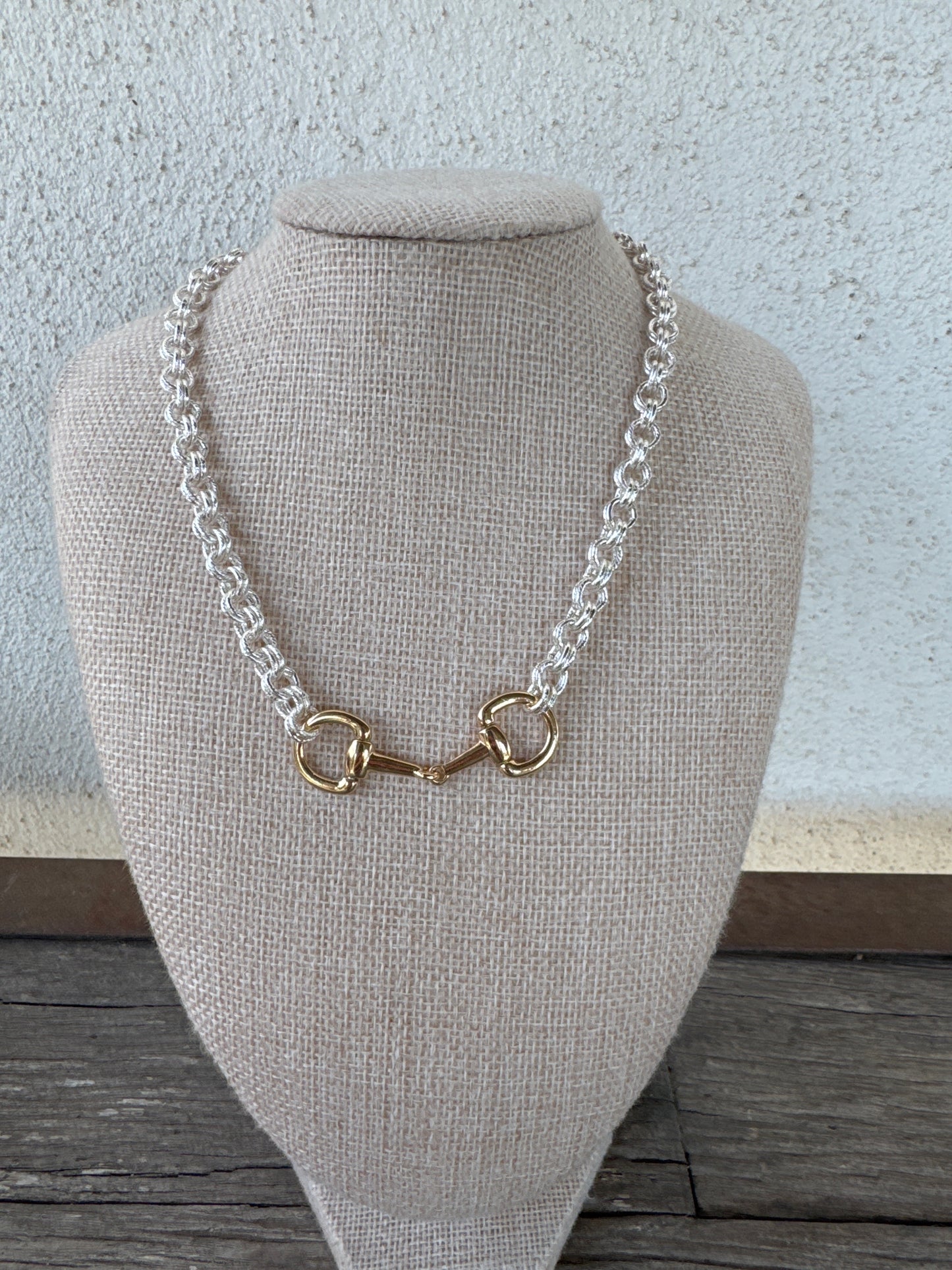 Emma Gold and Silver Horsebit Necklace