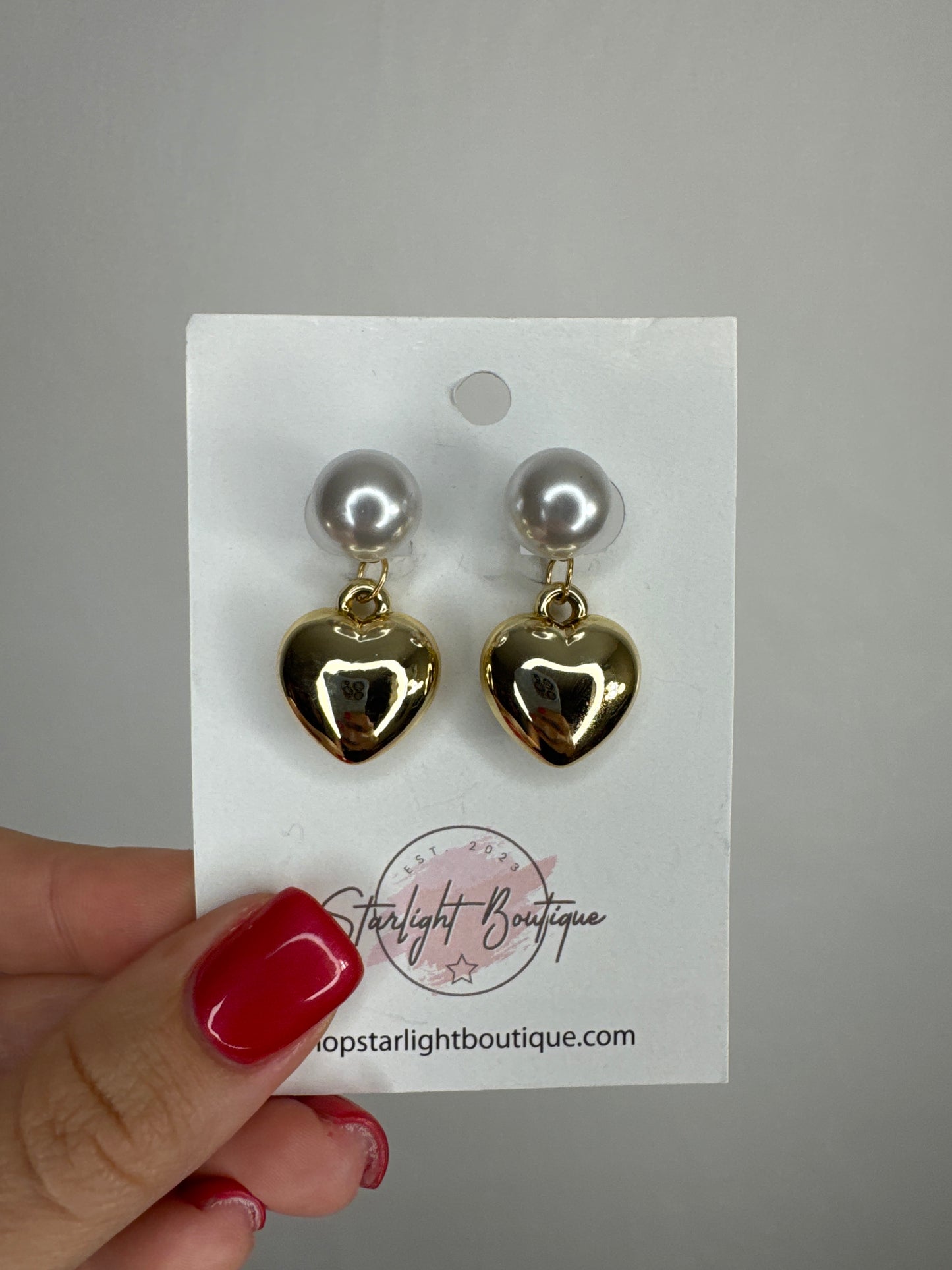 Pearl and Heart Studs