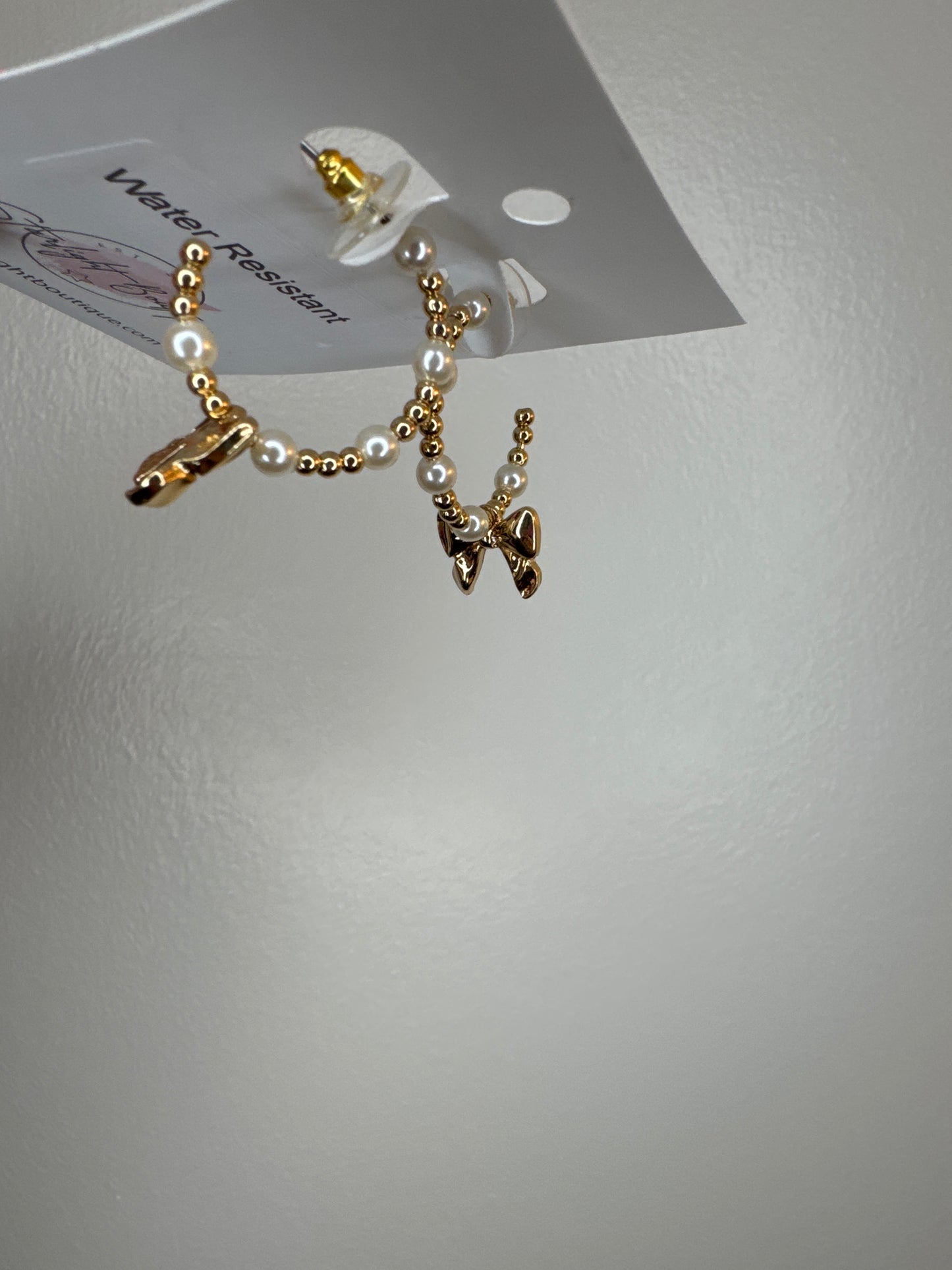 Pearl Bow Hoops