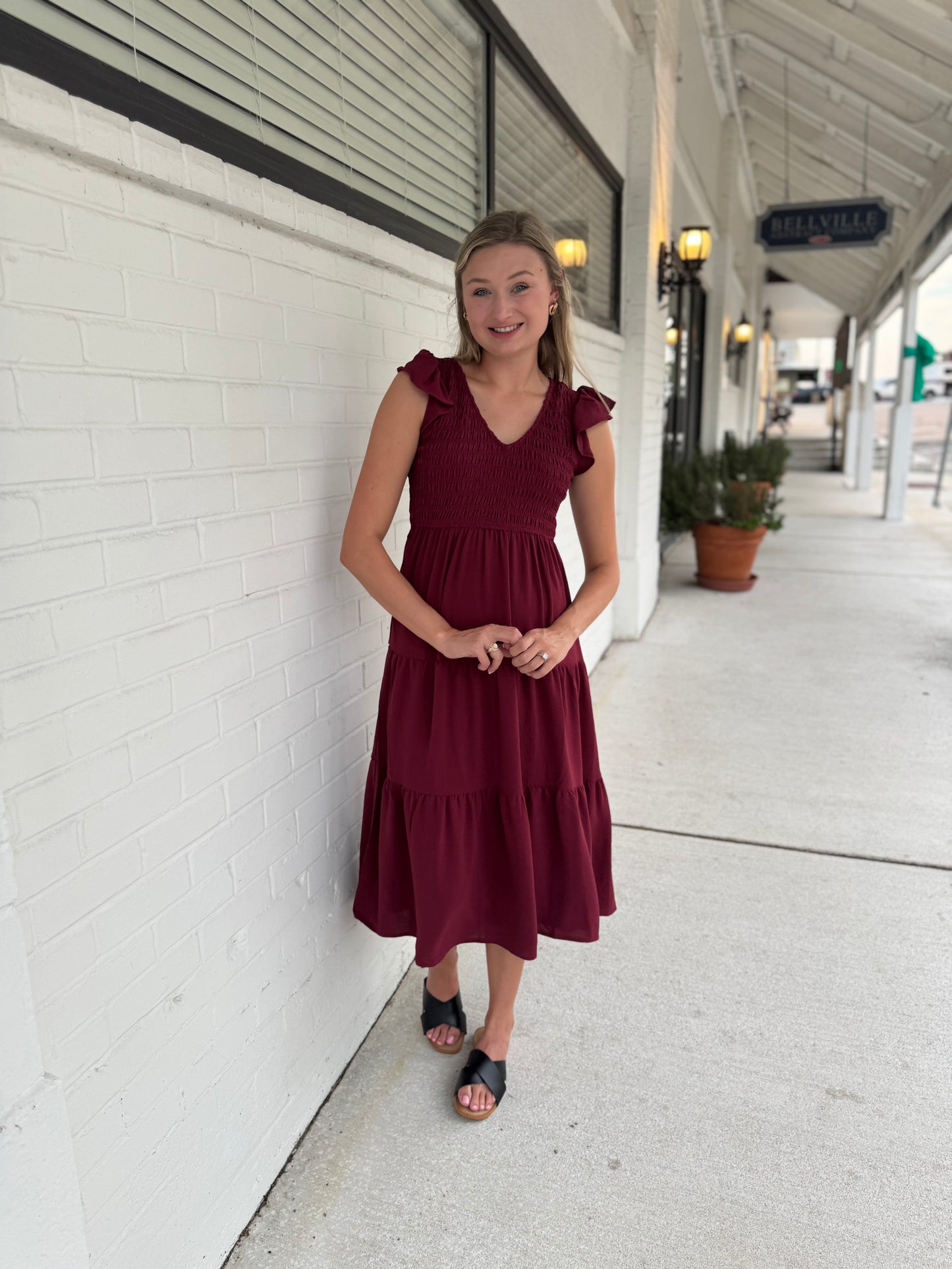 Name of the Game Dress- Maroon