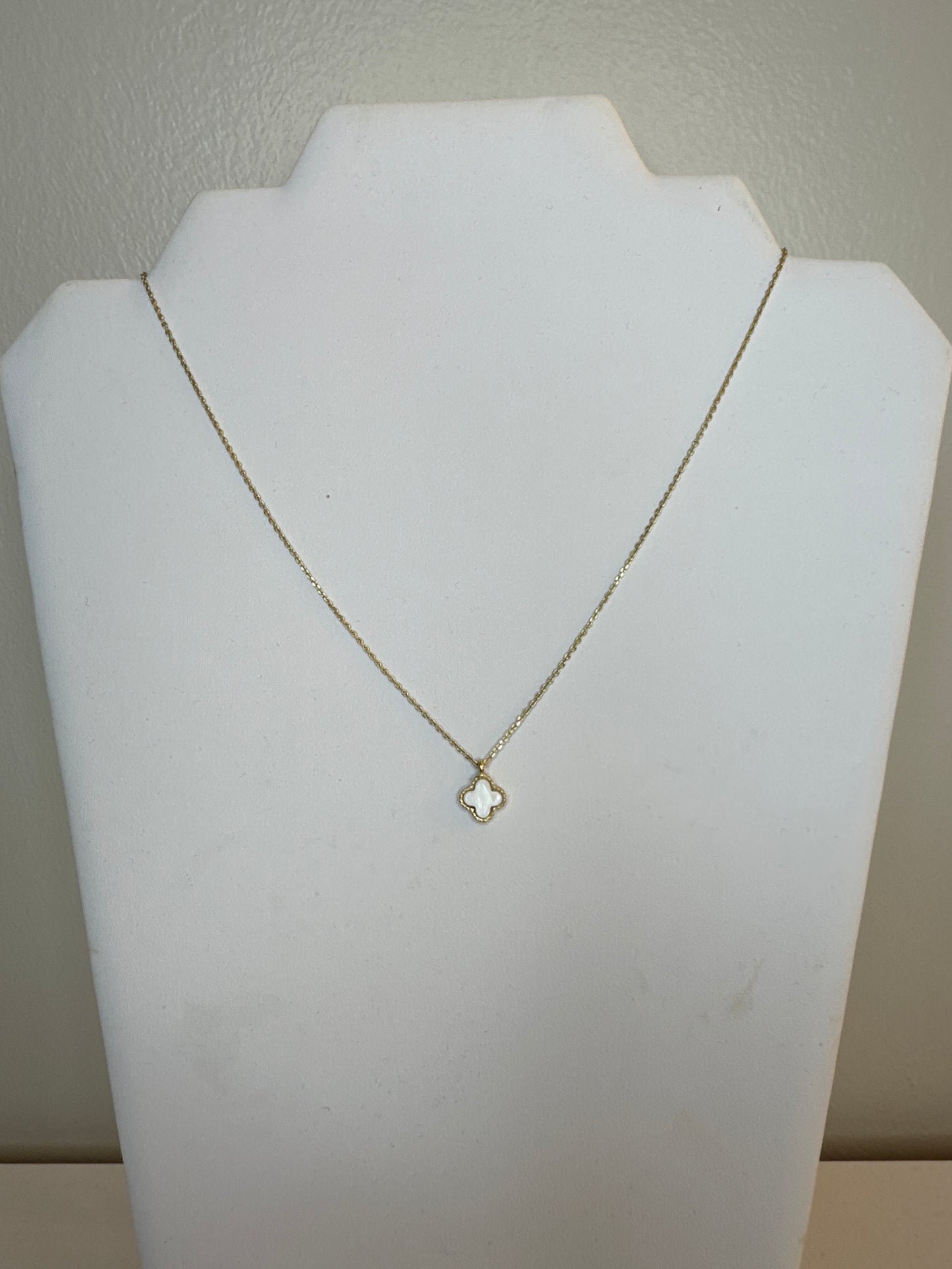 Mini White Clover Necklace