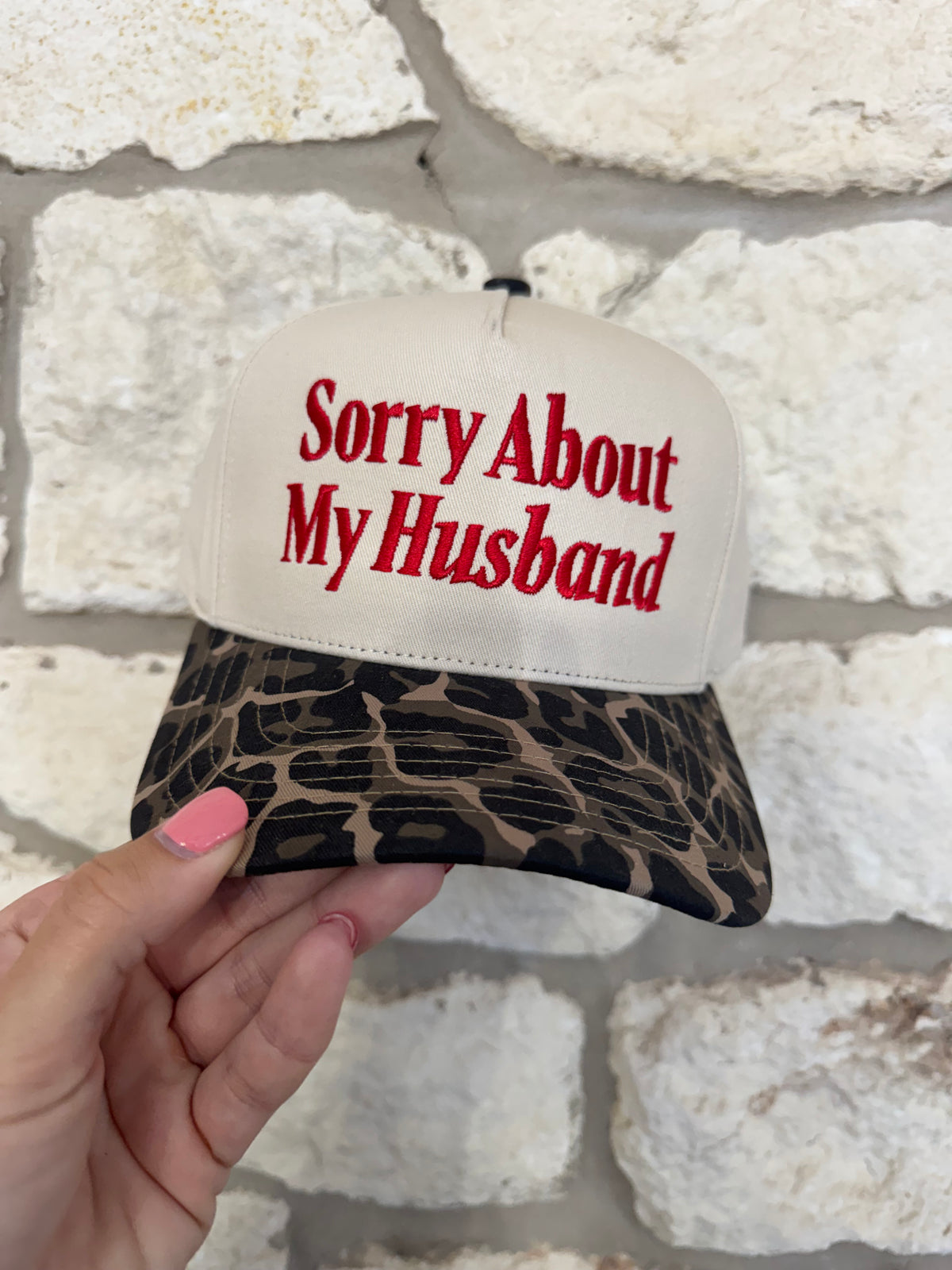 Sorry About My Husband Leopard C.C. Hat