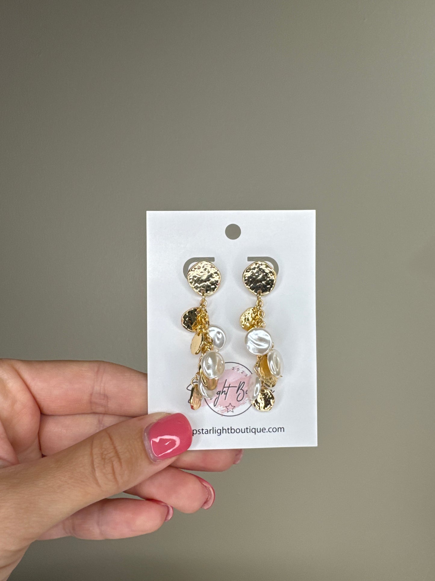 Gold Hammered Coin Earrings