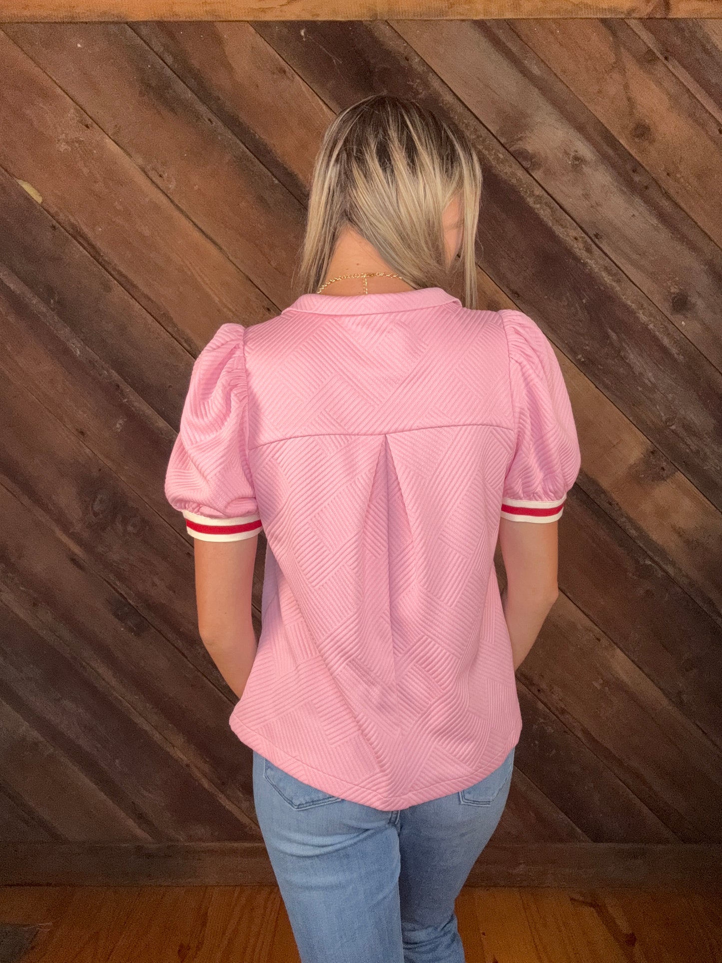 Devan Textured Puff Sleeve Top