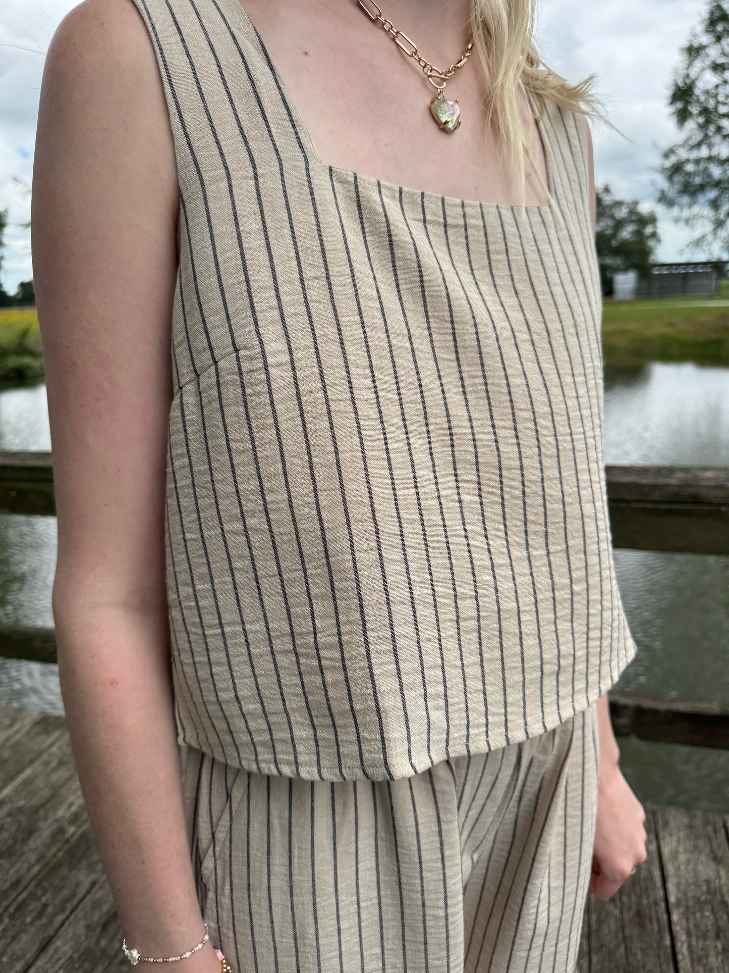 Tina Pinstripe Pant Set