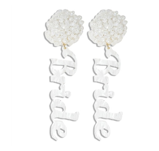 White Bride Earrings