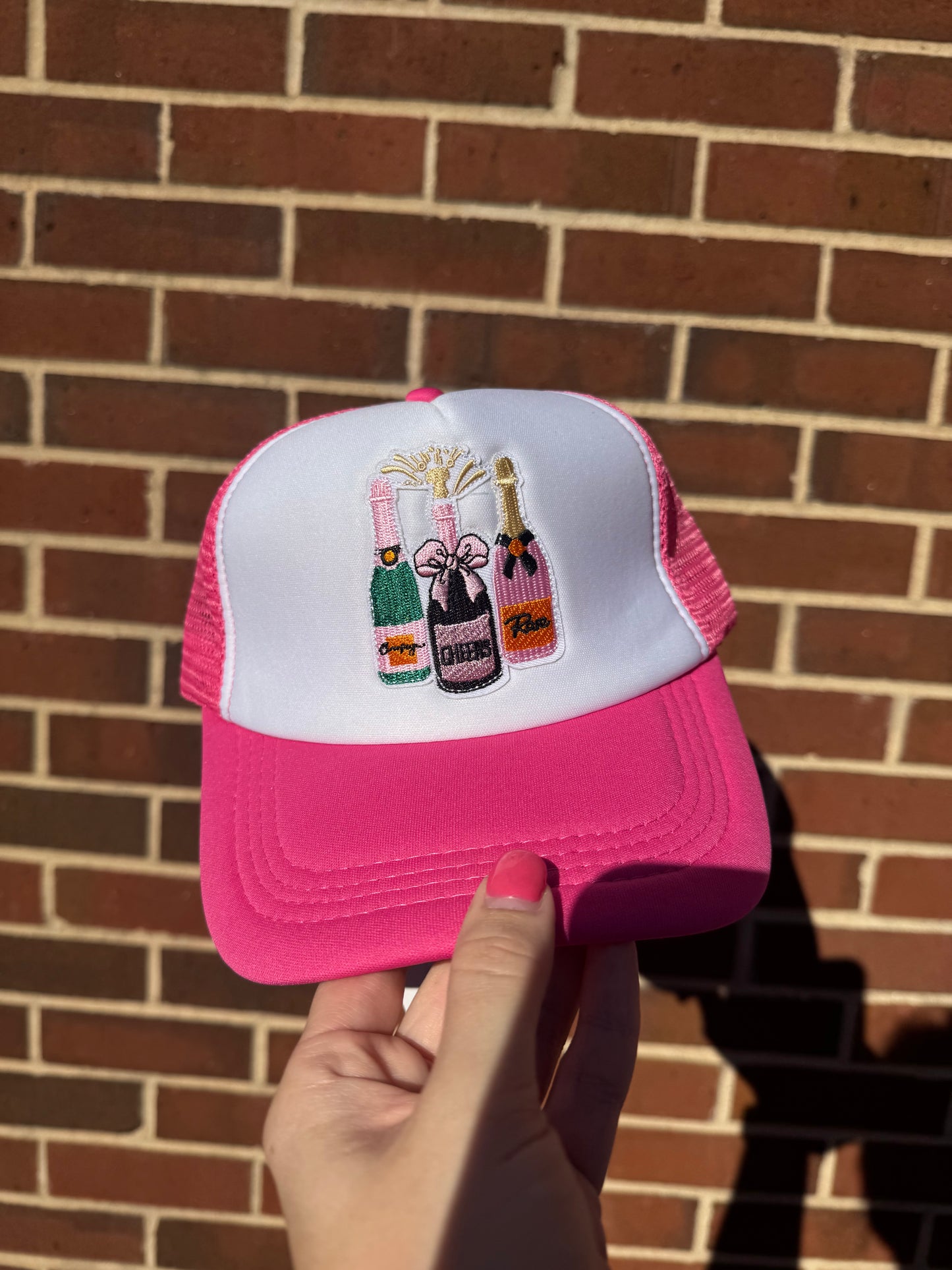 Wine Trucker Hat- Pink