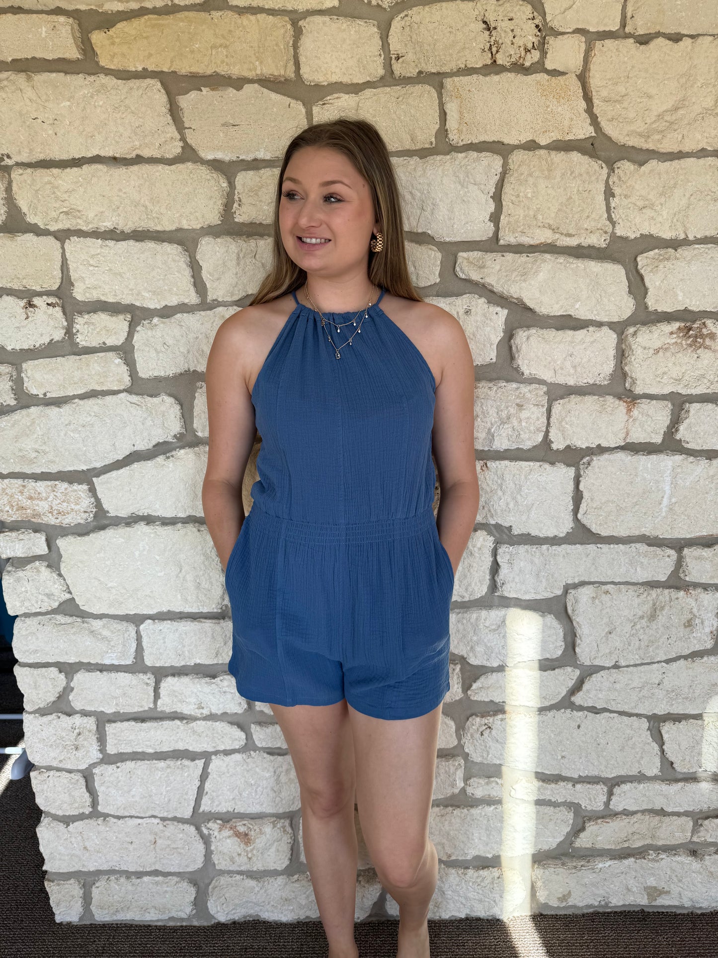 Ocean Blue Romper