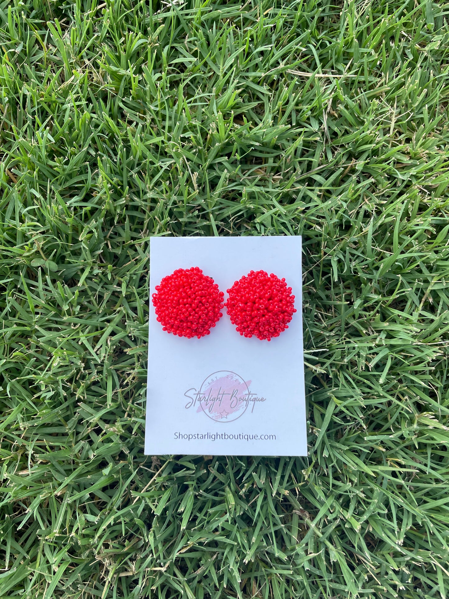 Red Bead Studs
