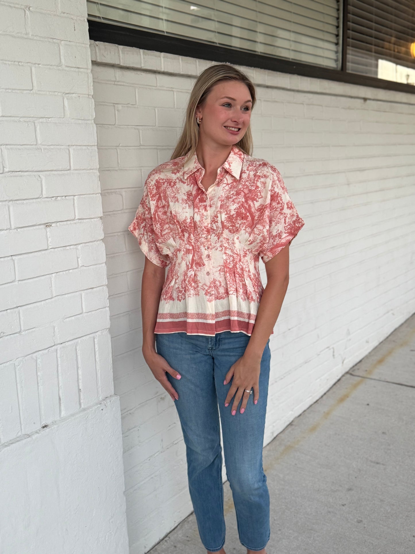 Jessica Button Up Floral Top