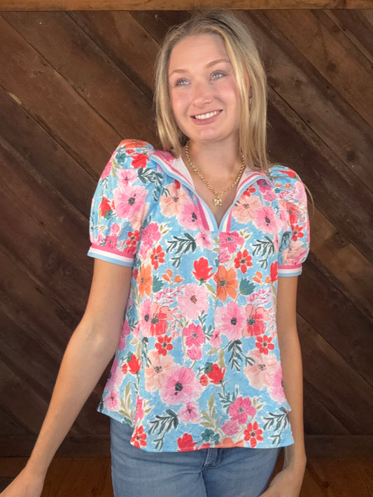 Yvonne Floral Split Neck