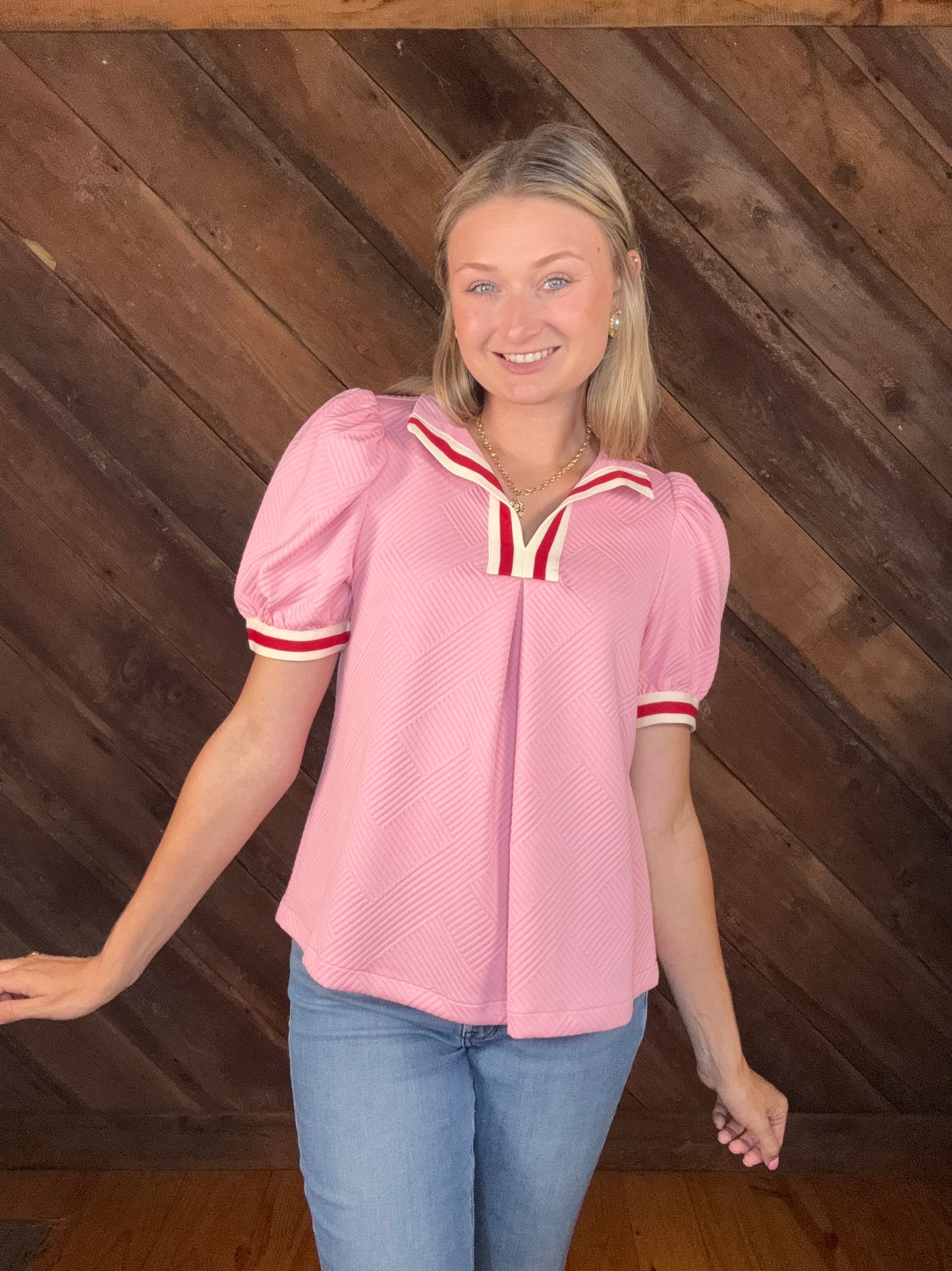 Devan Textured Puff Sleeve Top