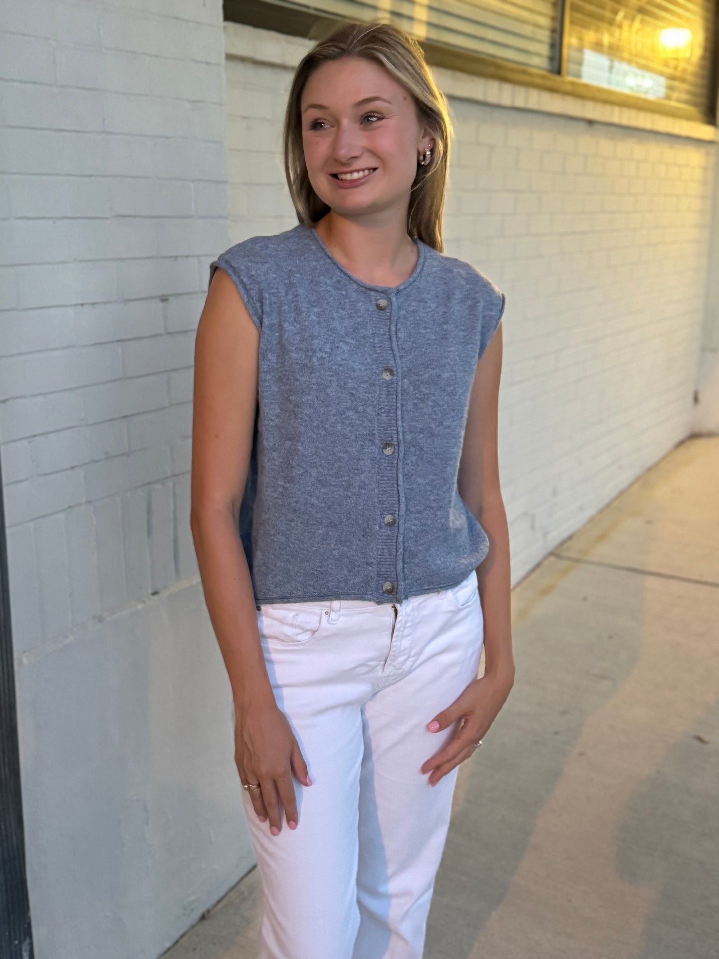 Melinda Dusty Blue Sweater Shirt