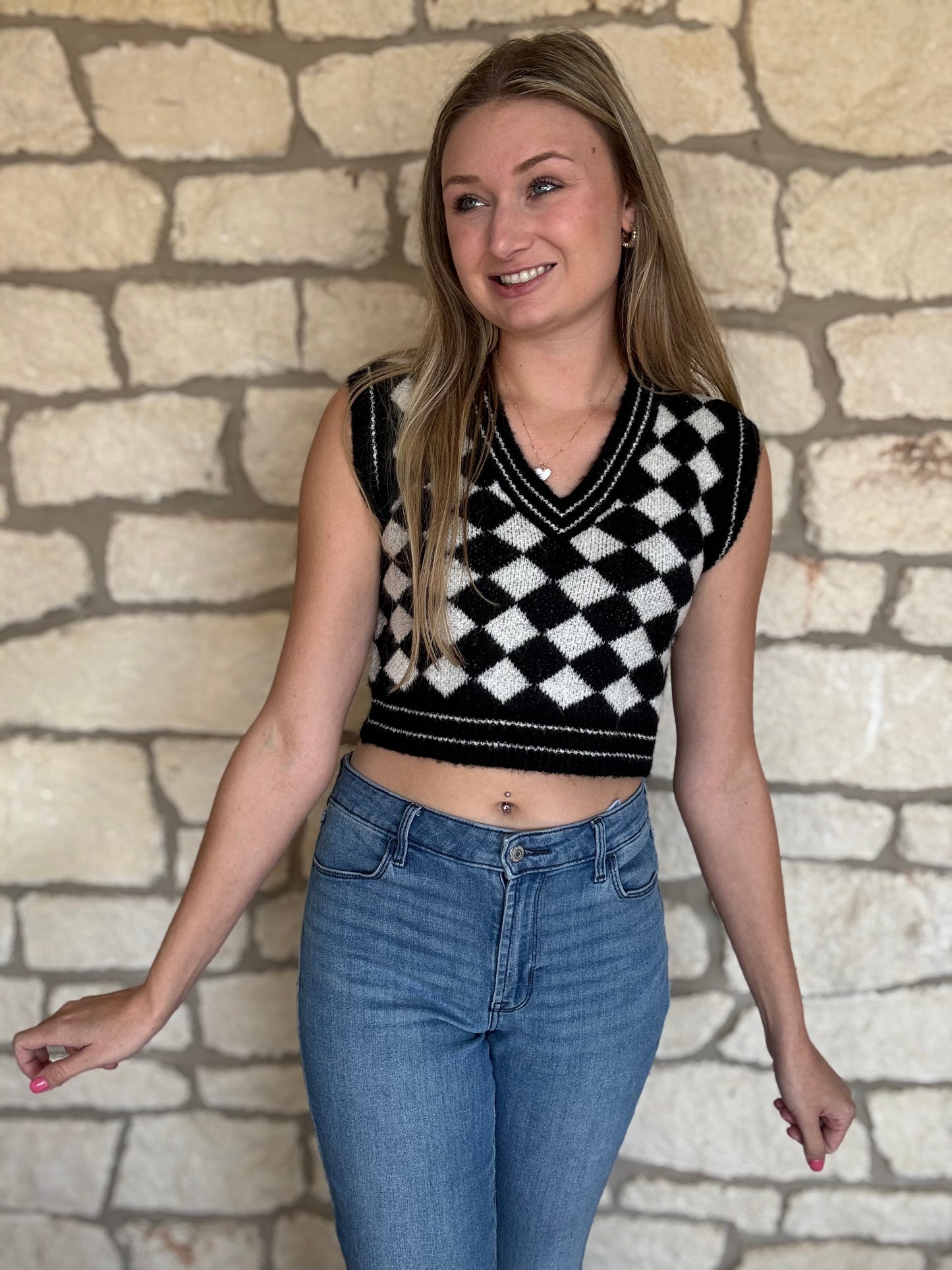 Lana Checkered Sweater Shirt