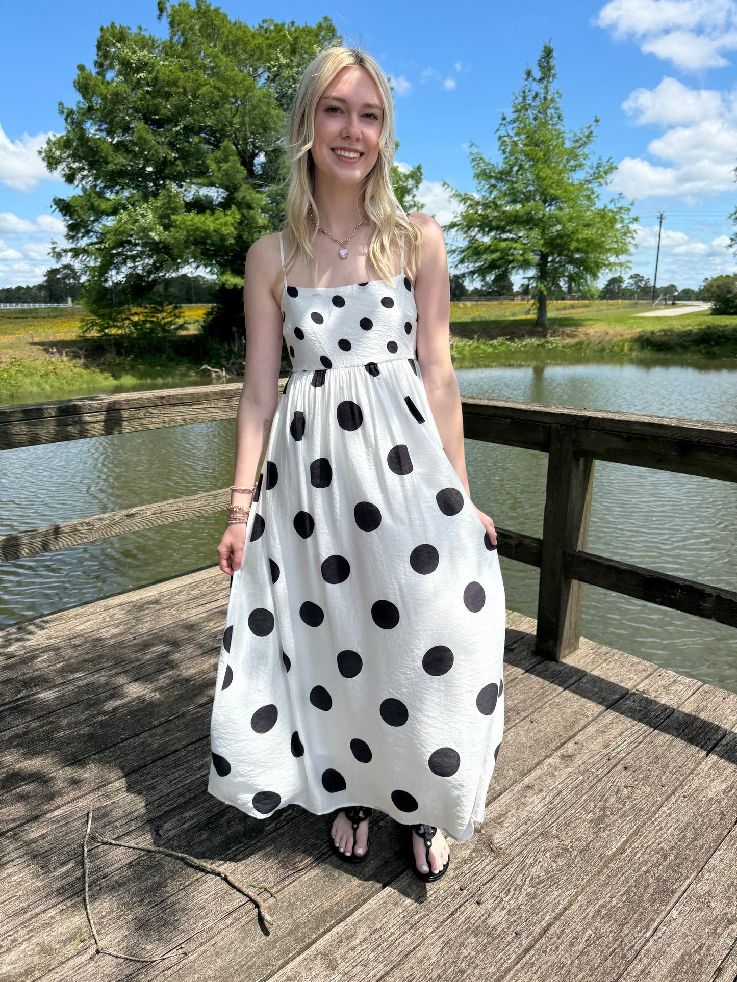 Kayla Polka Dot Midi Dress