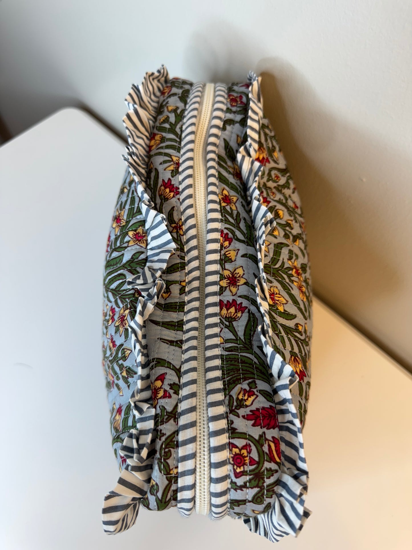 Blue Floral Cosmetic Bag