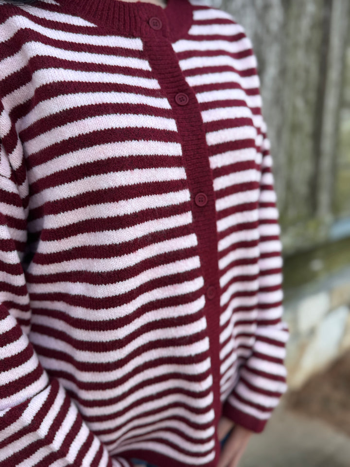 Tessa Pink Button Down Sweater