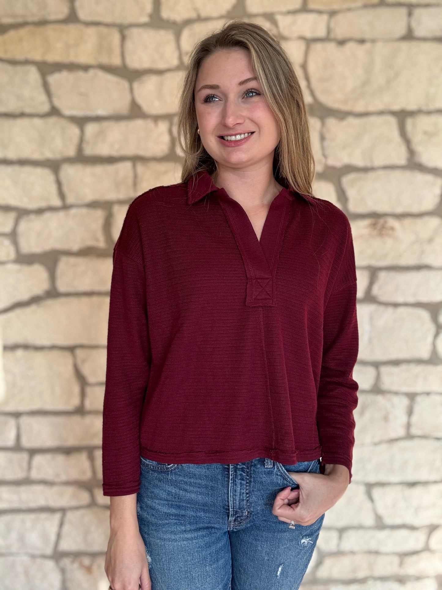 Lacey Collared Lightweight Top