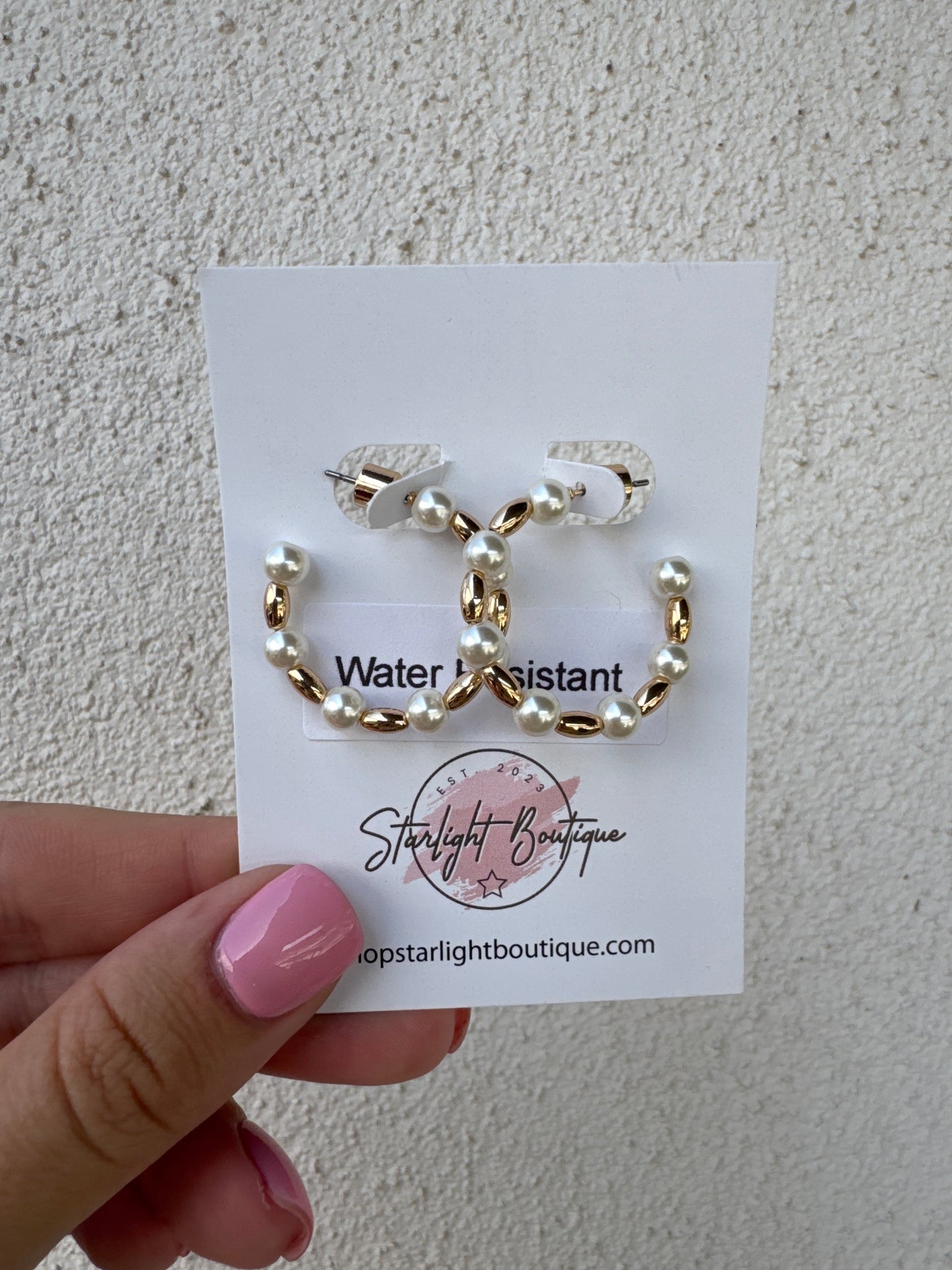 Tiana Gold and Pearl Hoops