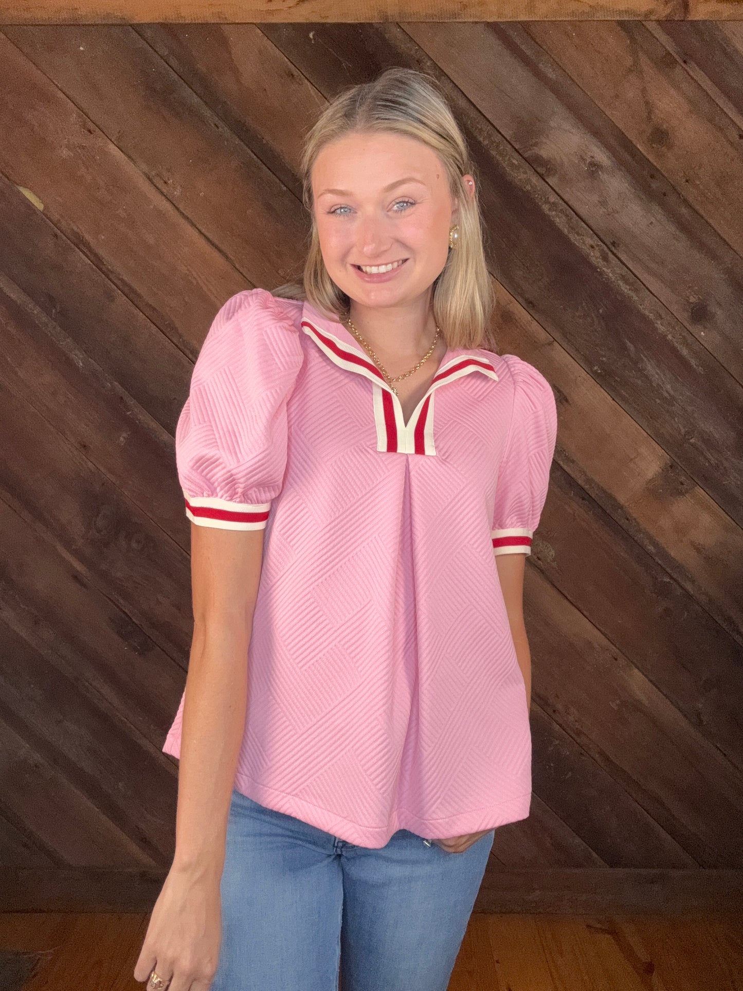 Devan Textured Puff Sleeve Top