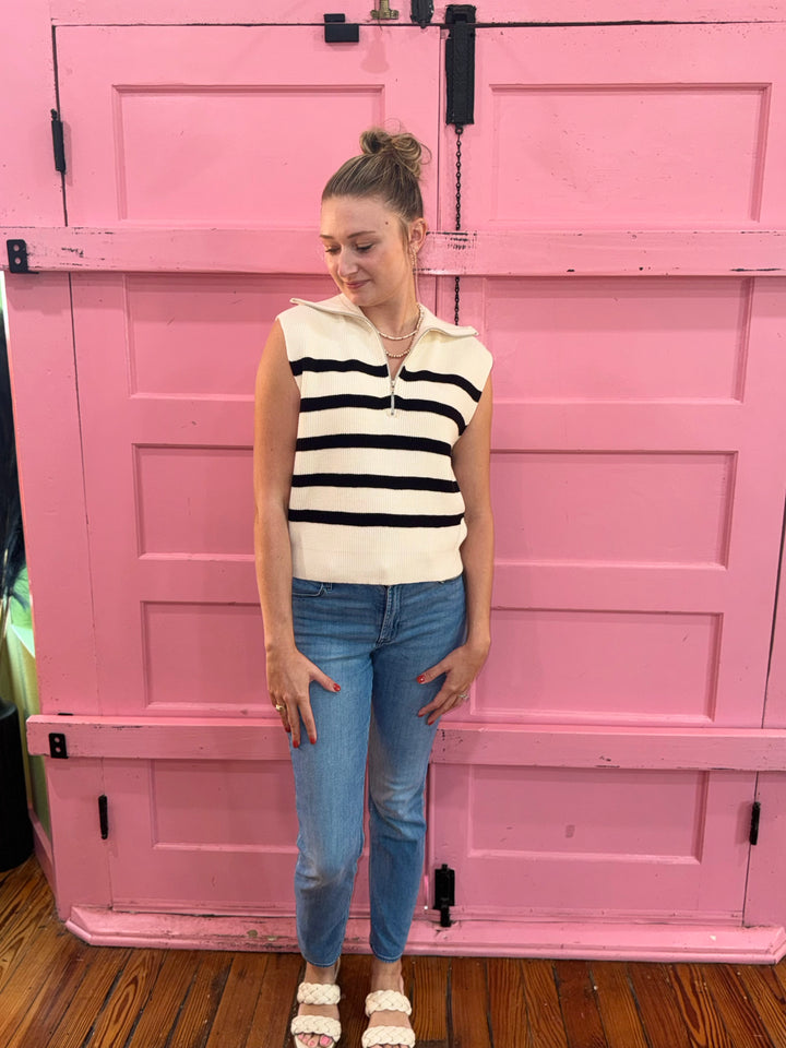Kylie Cream Collared Sweater Shirt